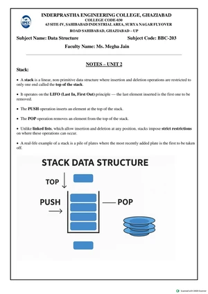 DSA 63 Unit 3 Notes: Understanding Tree Data Structures - Studocu