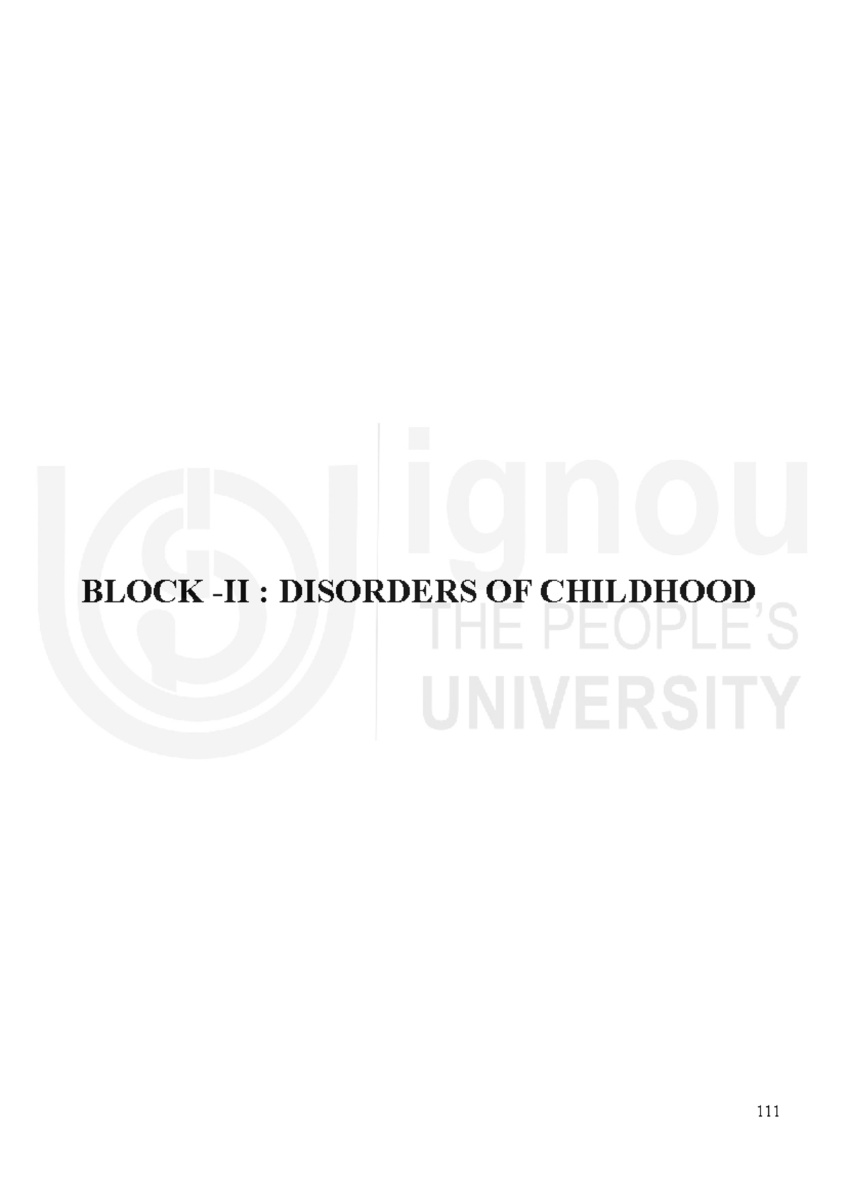 BLOCK 114: Disorders of Childhood - Understanding Mental Health Issues ...