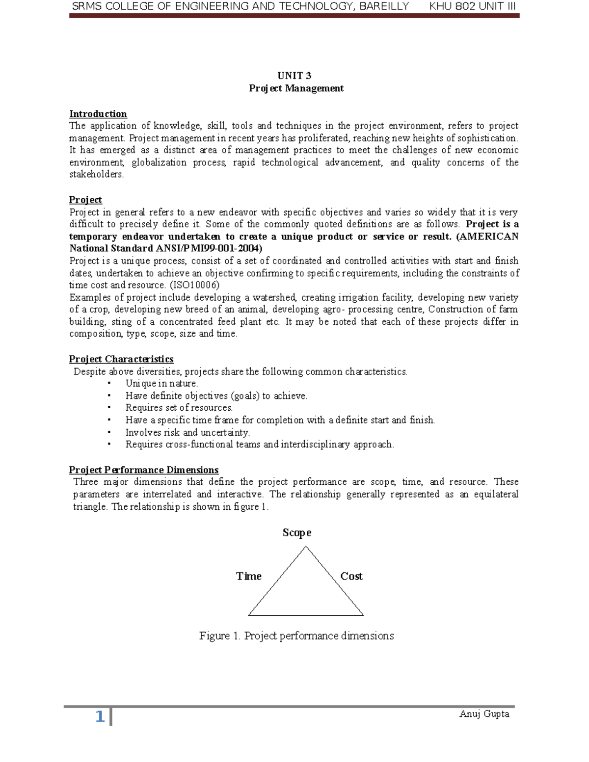 Project Management Fundamentals: KHU 802 Unit 3 Overview - Studocu