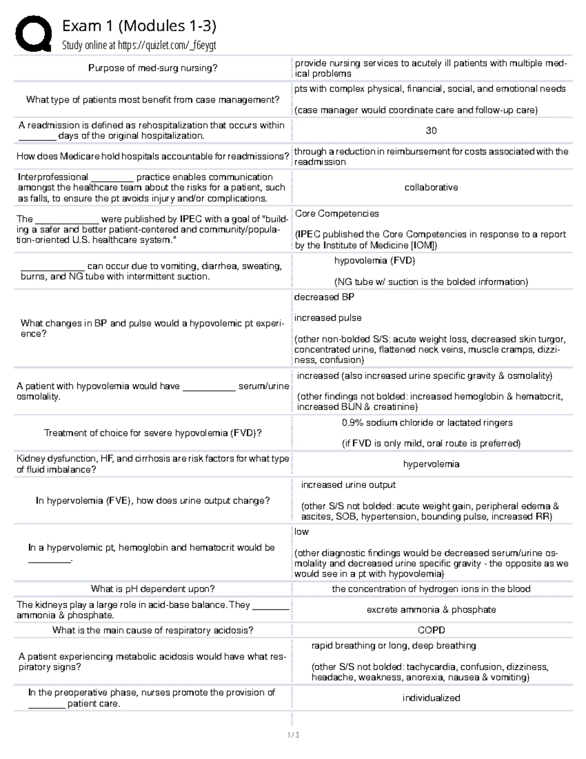 Med Surg 2 Exam 1 - Key Concepts and RealizeIt Answers - Studocu