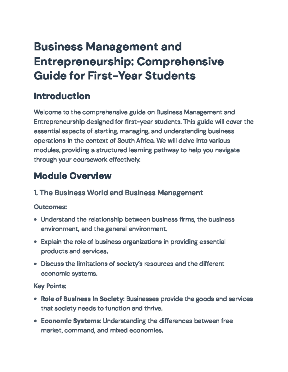 Business Management & Entrepreneurship: Student Guide for Success - Studocu