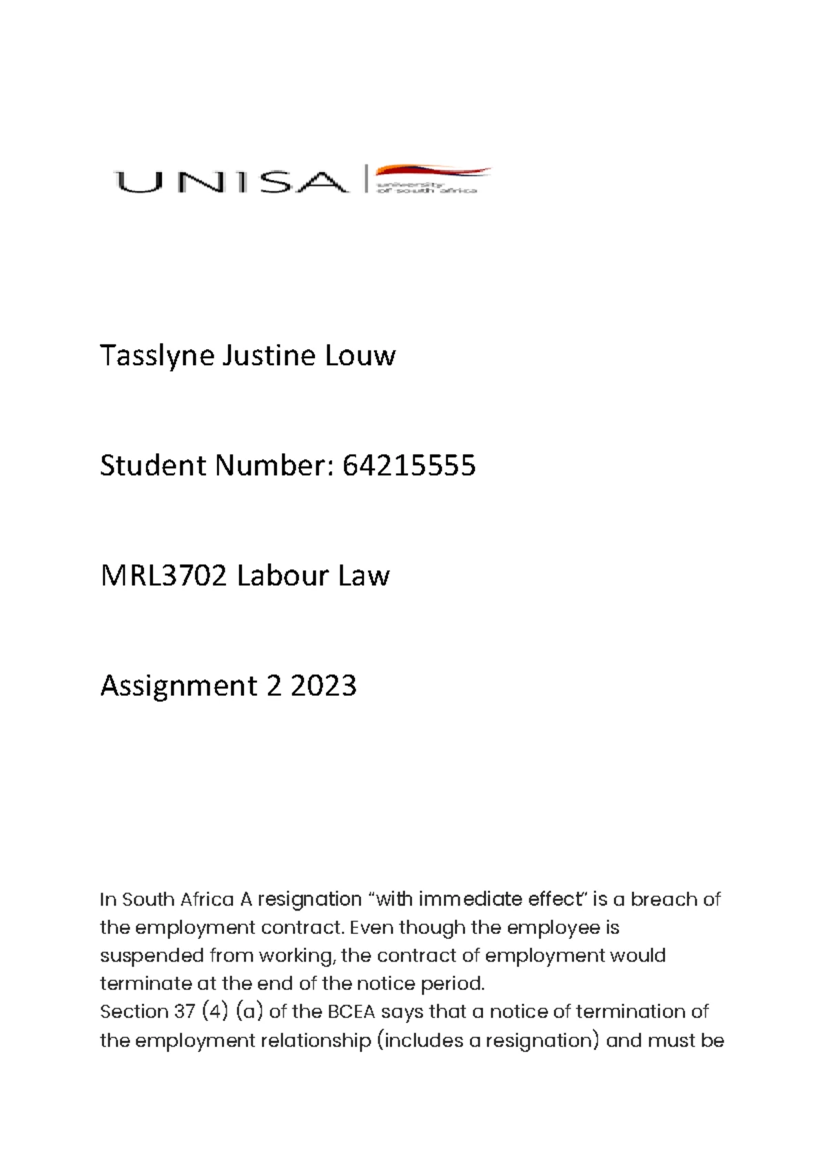 MRL3702 - Assignment 2 - Analysis of Punitive Suspension and ...