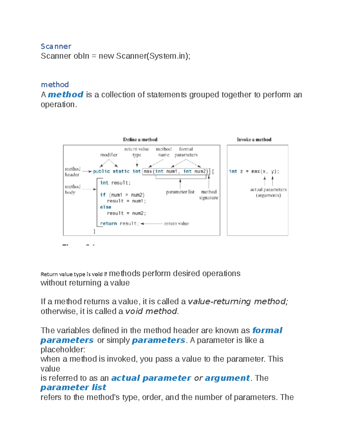 COSC 101: Lecture Notes on Java Methods and Arrays Concepts - Studocu