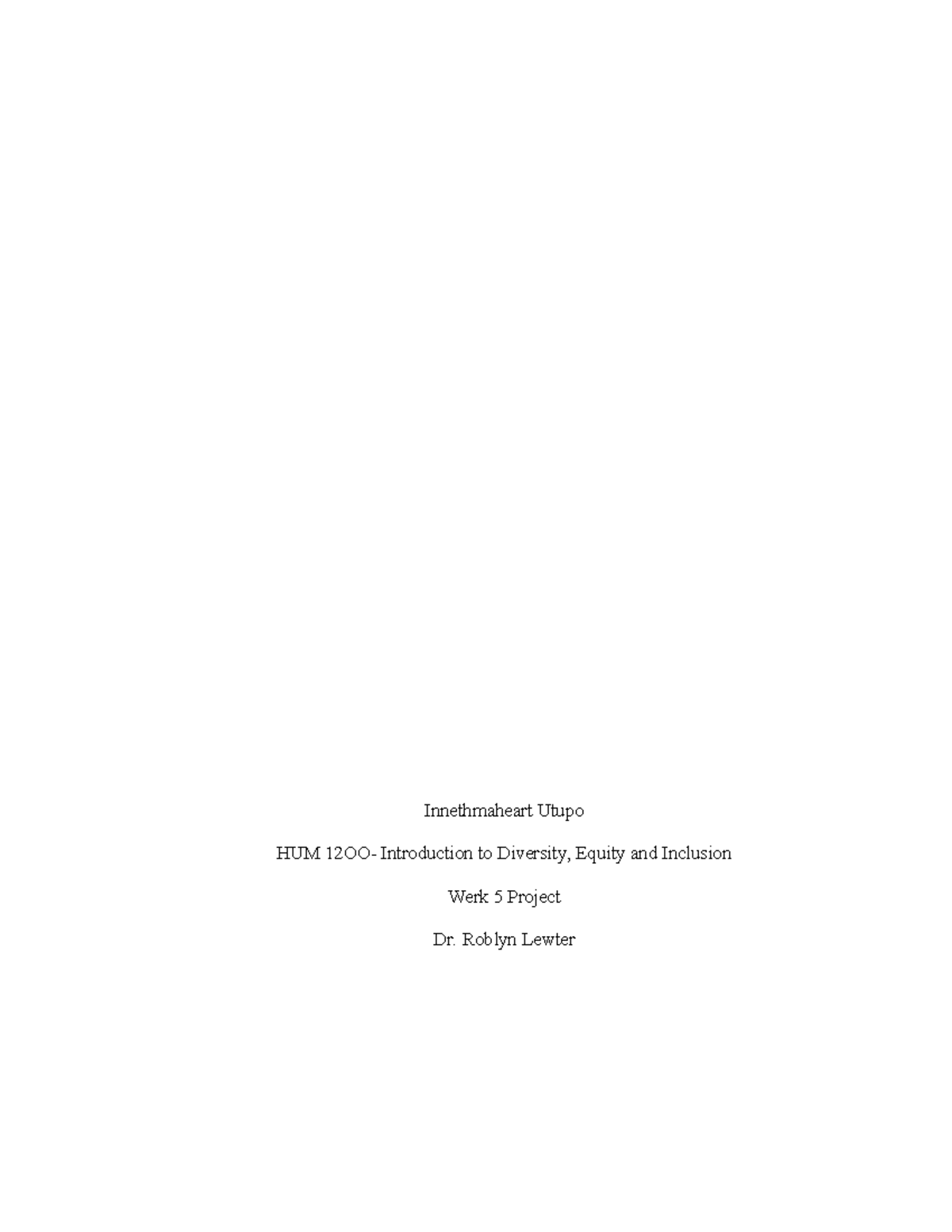 HUM 101: Cycle of Liberation Action Plan for DEI in Leadership ...