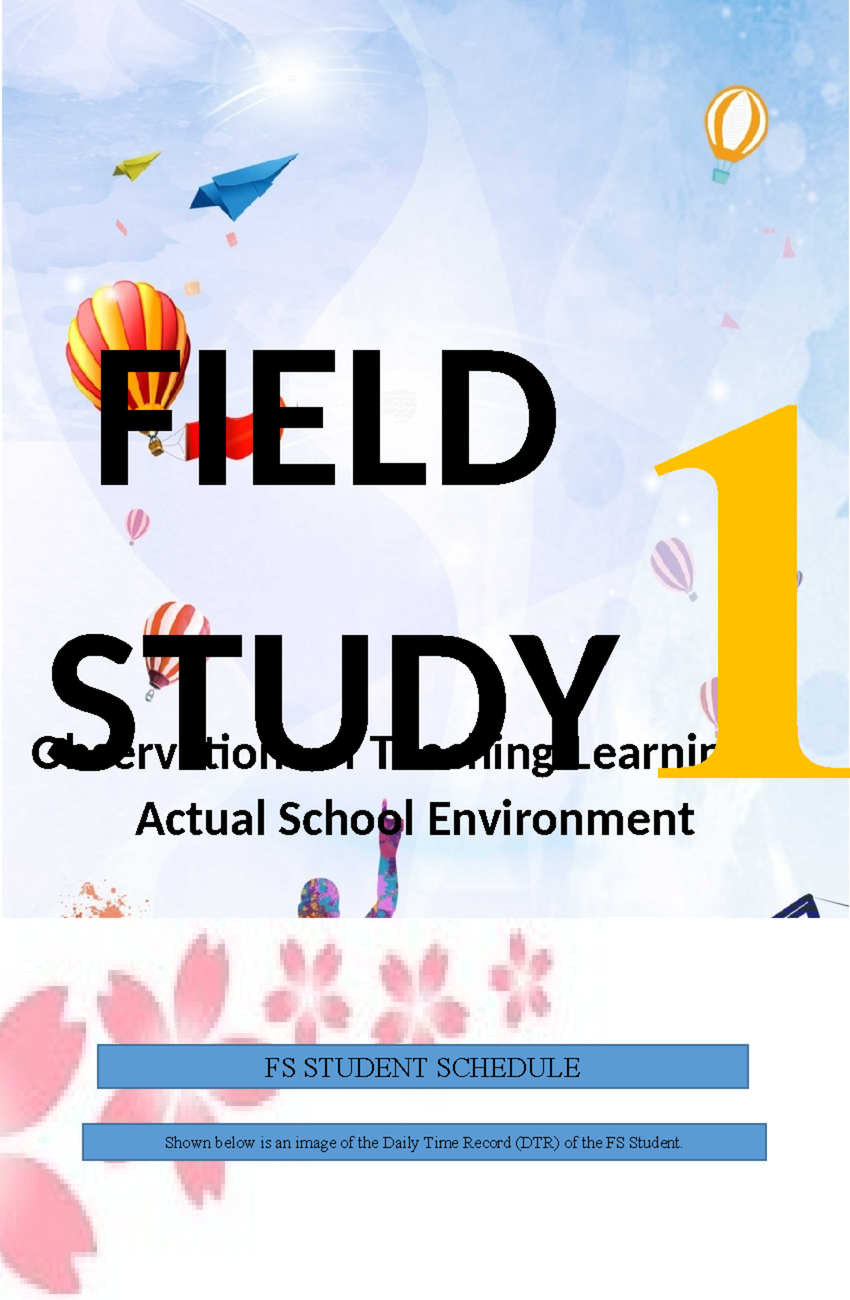 FS NI Maica 081858 - Field Study Observations on Learning Environment ...
