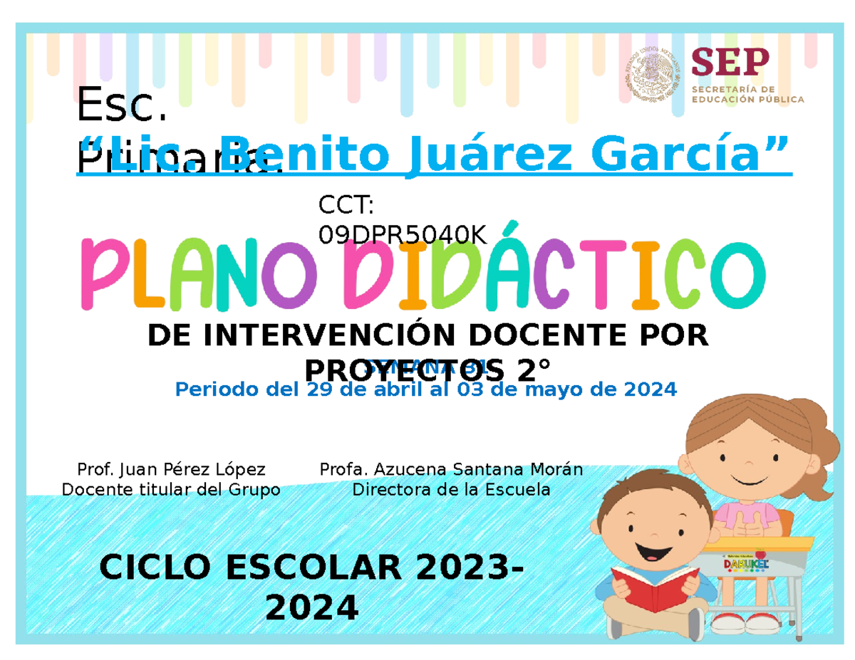 Planificación de Proyectos para 2° Grado - Semana 31 - CCT 09DPR5040K ...