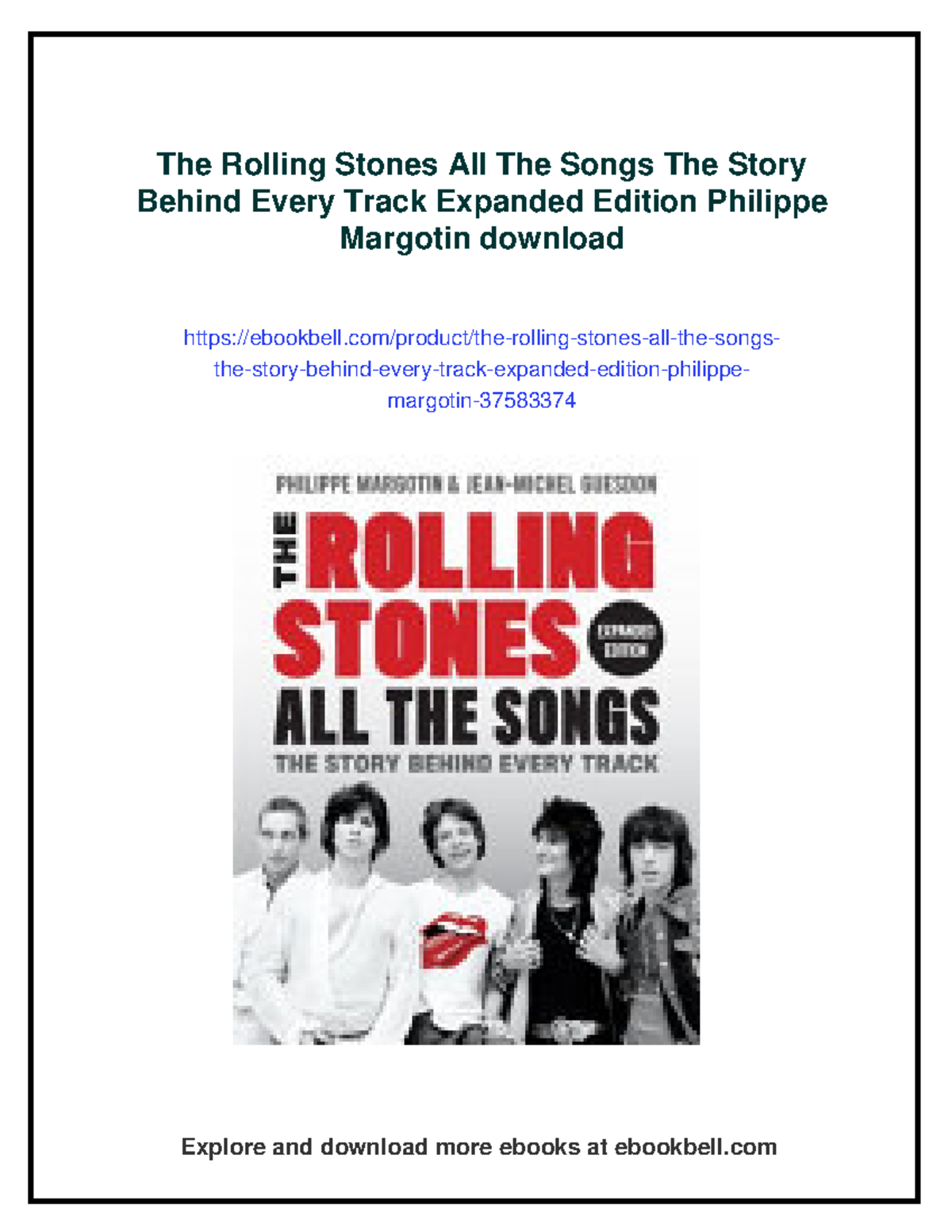 The Rolling Stones: All the Songs - The Story Behind Every Track - Studocu