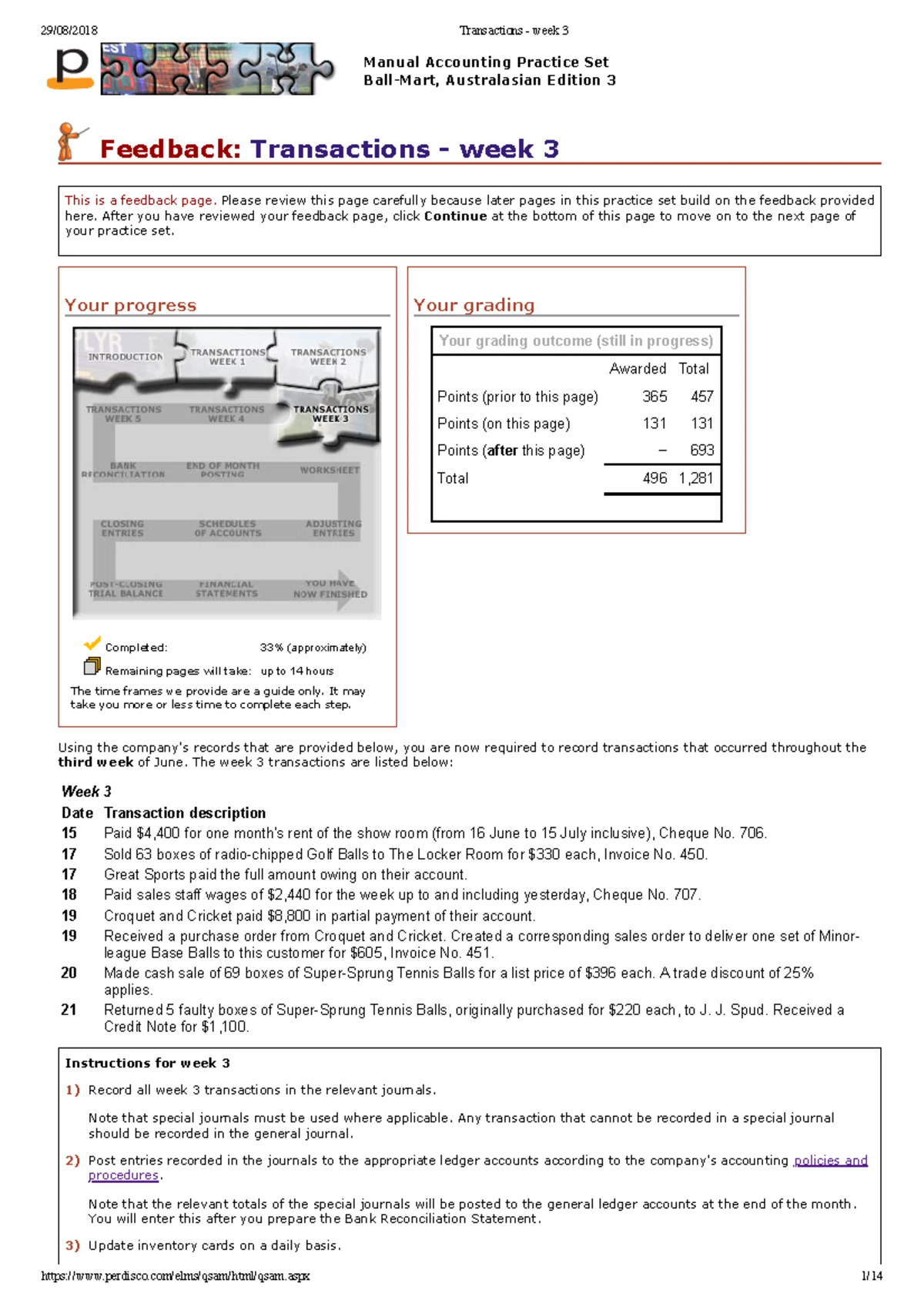 Week 4 perdisco - guide to week 4 perdsico - 29/08/2018 Transactions ...