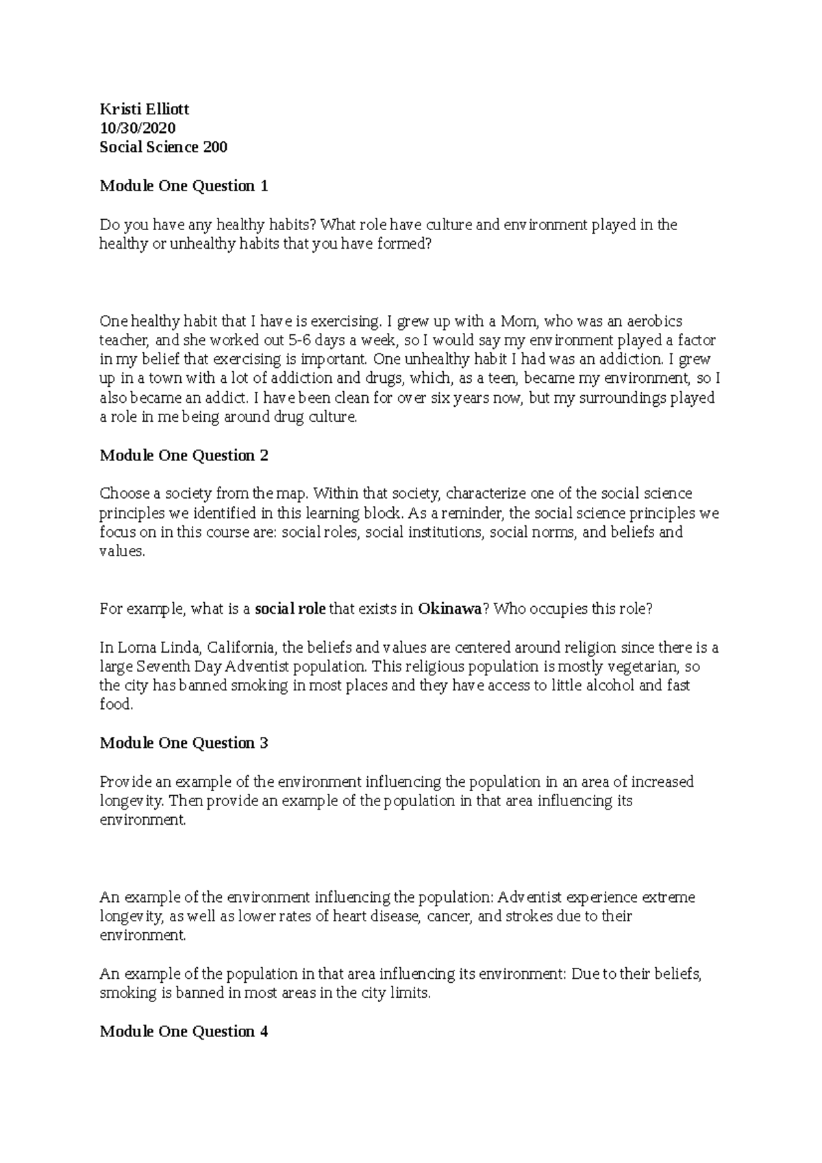 SCS 200 Applied Social Sciences Module 1 Response Overview - Studocu