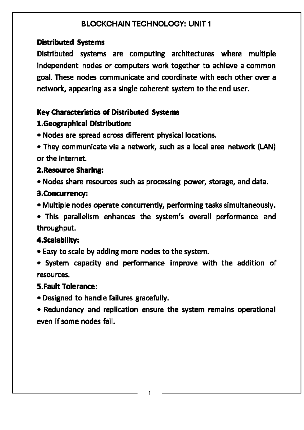 BCT MOD 1: Introduction to Blockchain Technology and Distributed ...