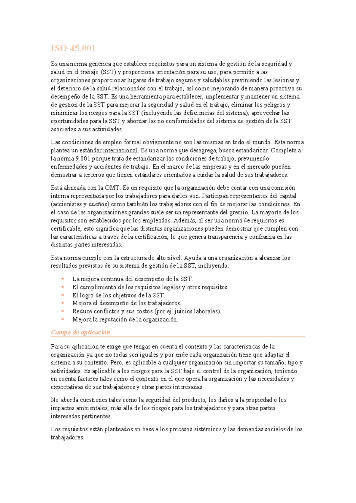 Resumen Parcial 2 Normas ISO y IRAM para la Gestión de SST y Turismo ...