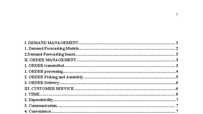 Chapter 7 - Demand & Order Management Strategies (MGT 301) - Studocu