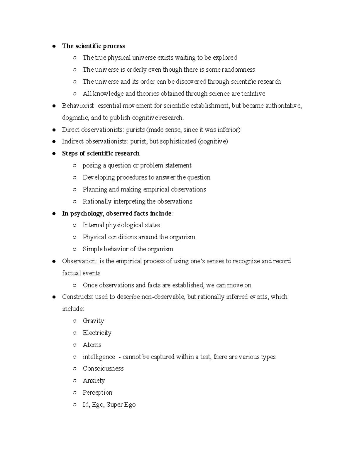 Methods and Tools of Psych 121 - Chapter 2 Notes (Part 1) - The ...