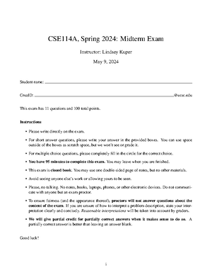 Disc01-examprep-sols - CS 188 Spring 2023 Introduction to Artificial ...