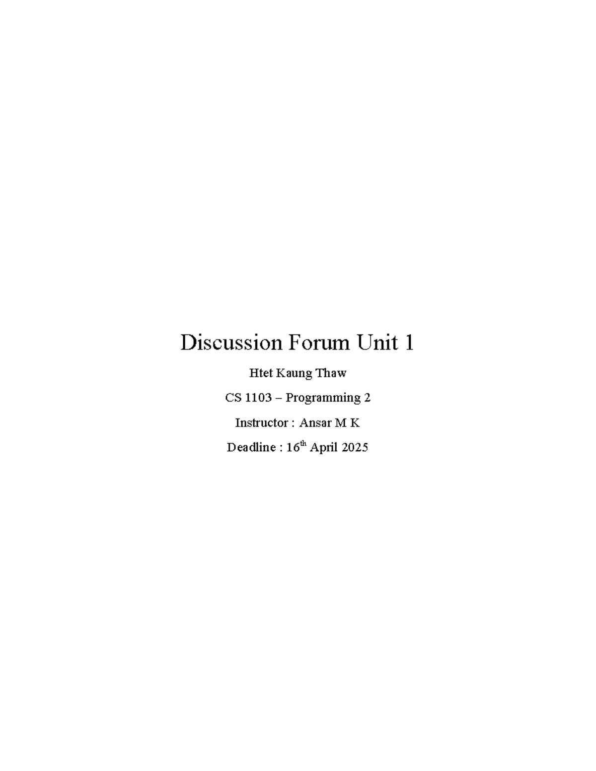 Java exception handling explained: A discussion for CS 1103 - Studocu