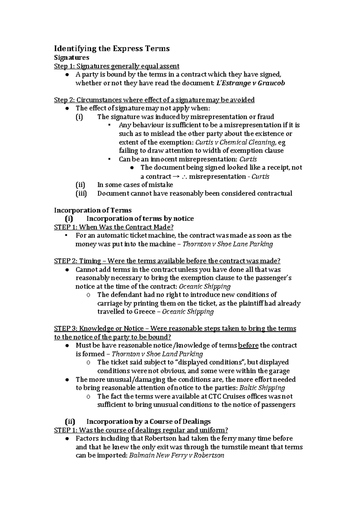 Express Terms Notes - Identifying the Express Terms Signatures Step 1 ...