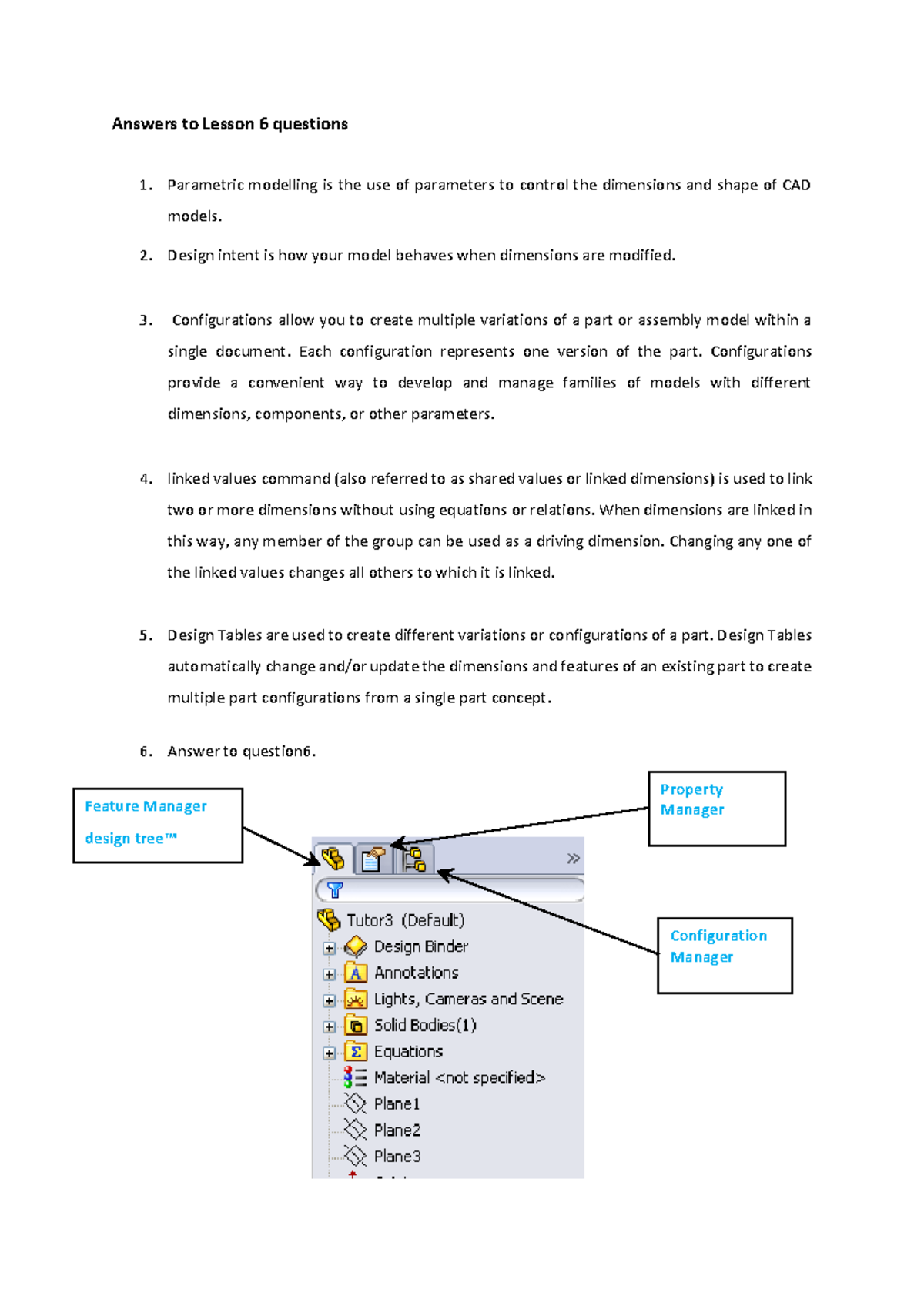 Answers to L6 questions - Answers to Lesson 6 questions 1. Parametric ...