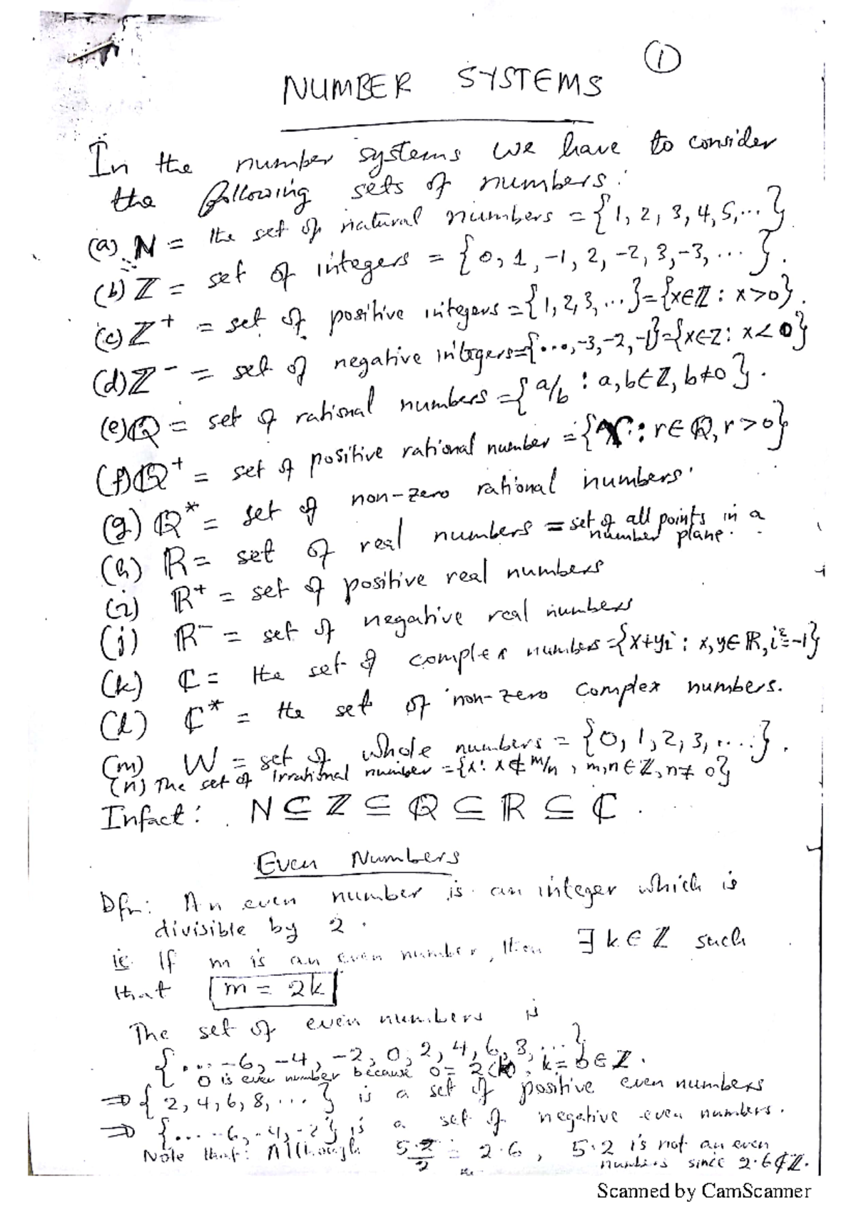Number Systems 2 handwriten - NUMBER SYSTEMS In the number systems we ...