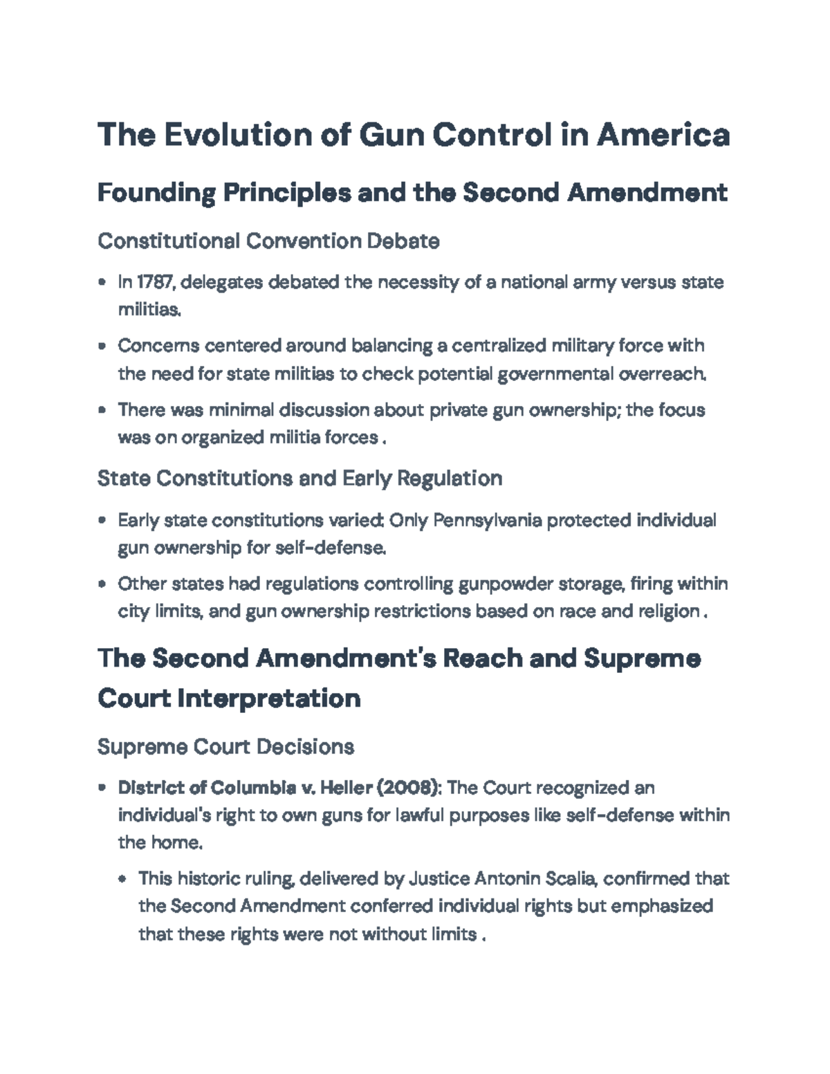 The Evolution of Gun Control in America: Historical and Legal ...