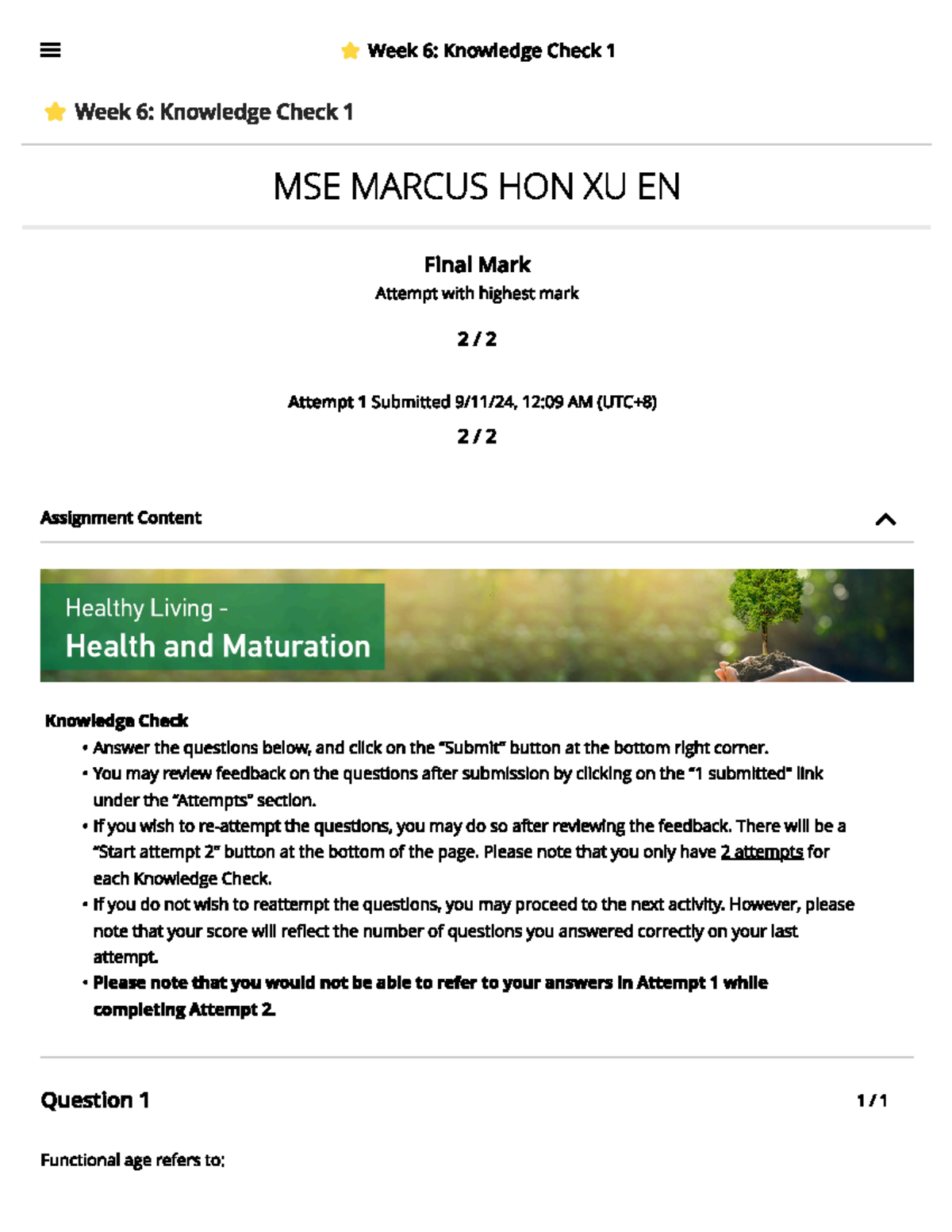 Week 6combinepdf - LAMS quiz answers - Week 6: Knowledge Check 1 Week 6 ...