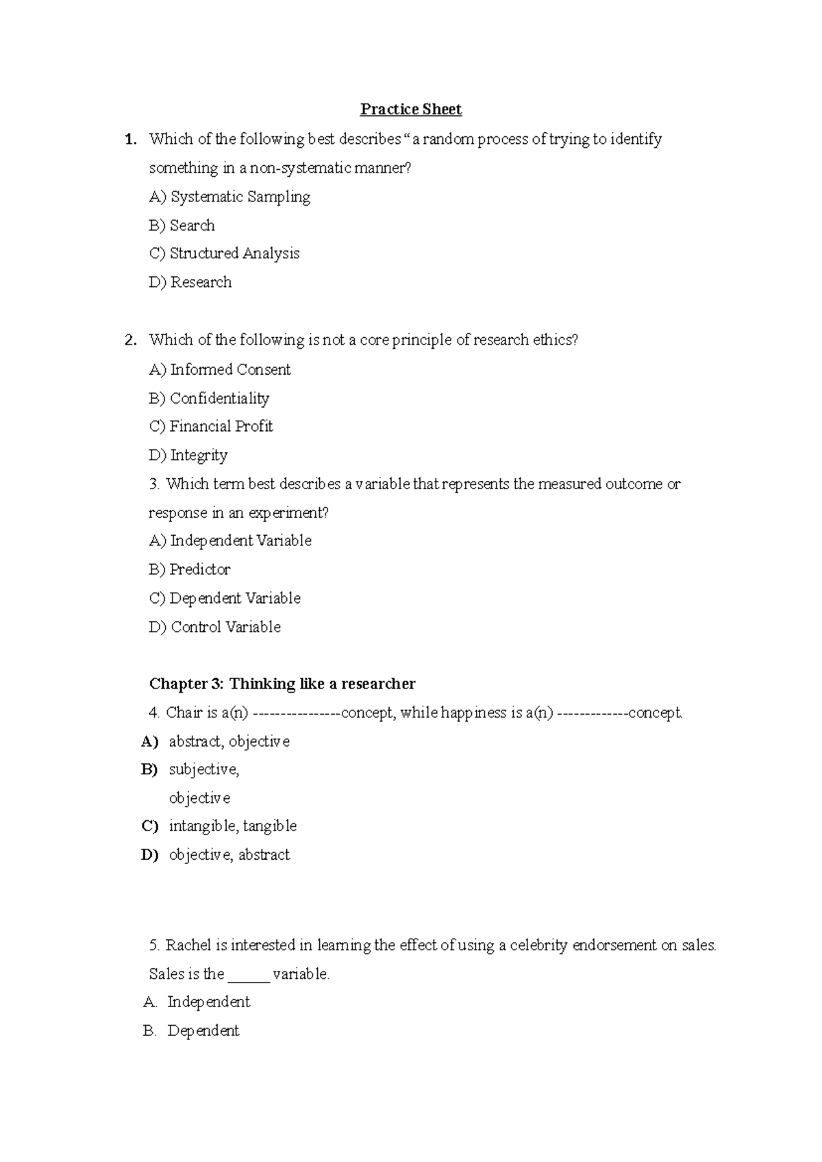 Final Exam Practice Questions - PSY101 - Studocu