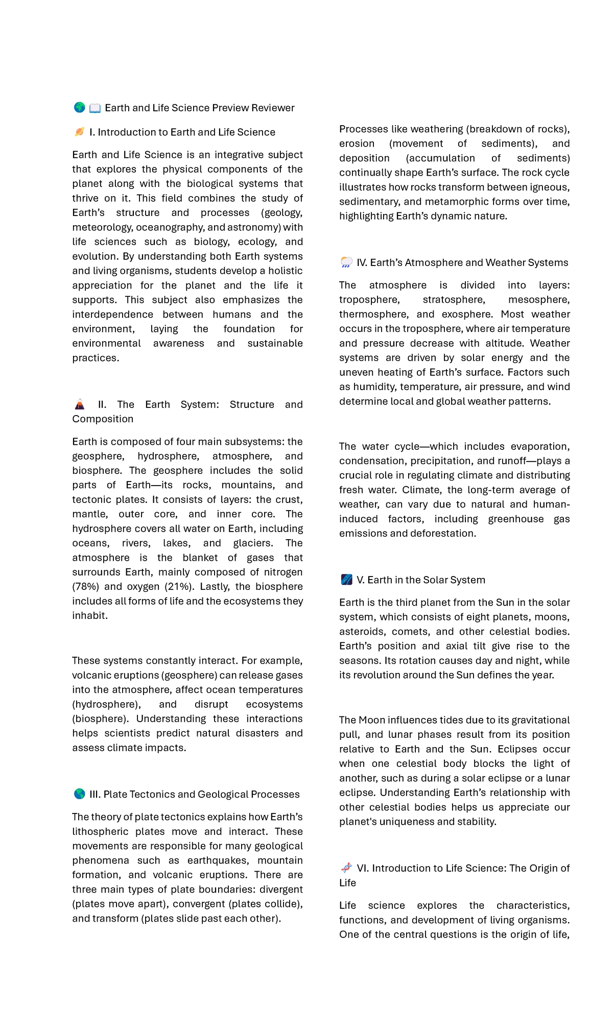 Introduction to Environmental Science (ENV 101) Preview Notes - Studocu