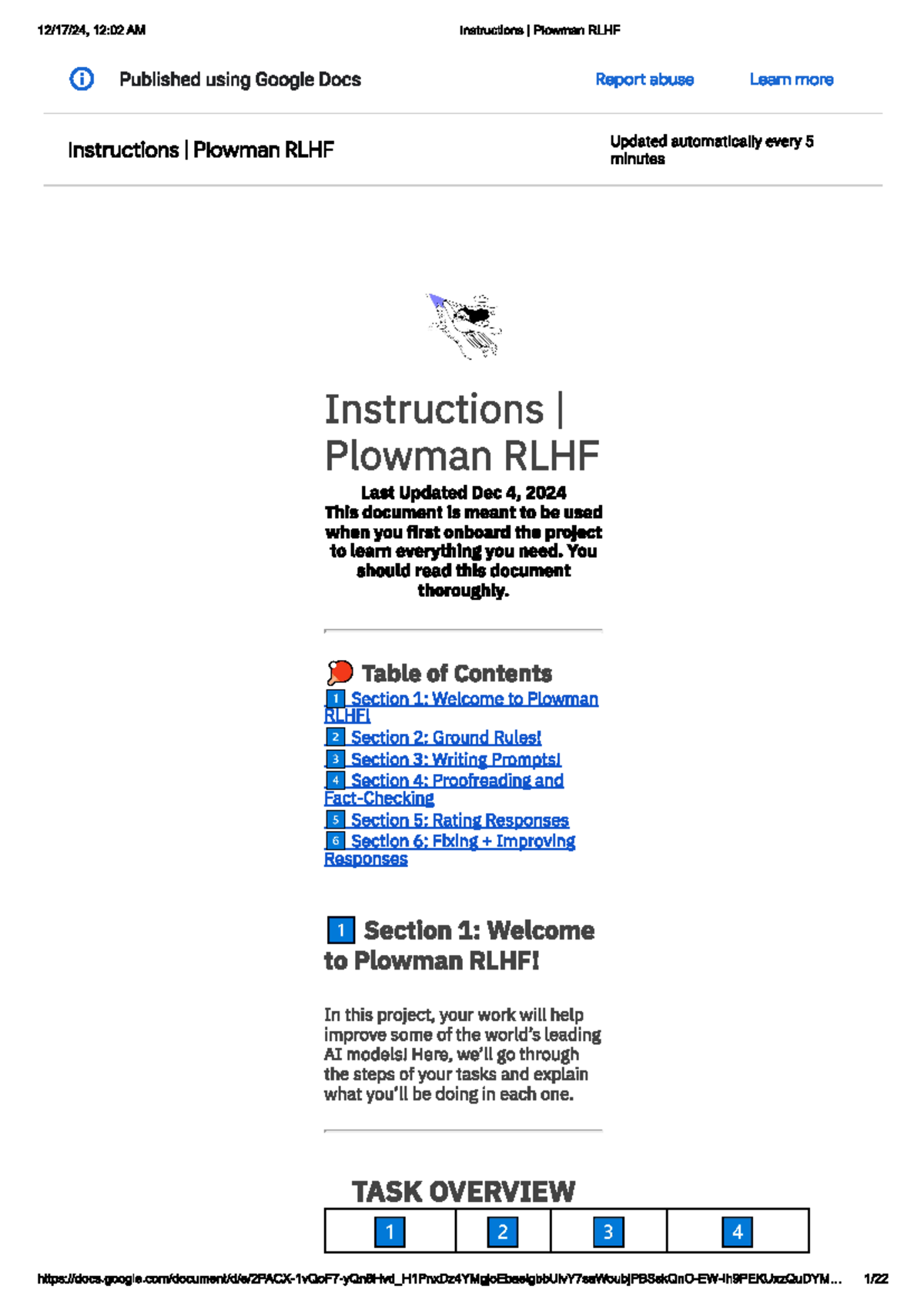 Plowman RLHF Project Onboarding Instructions and Guidelines - Studocu
