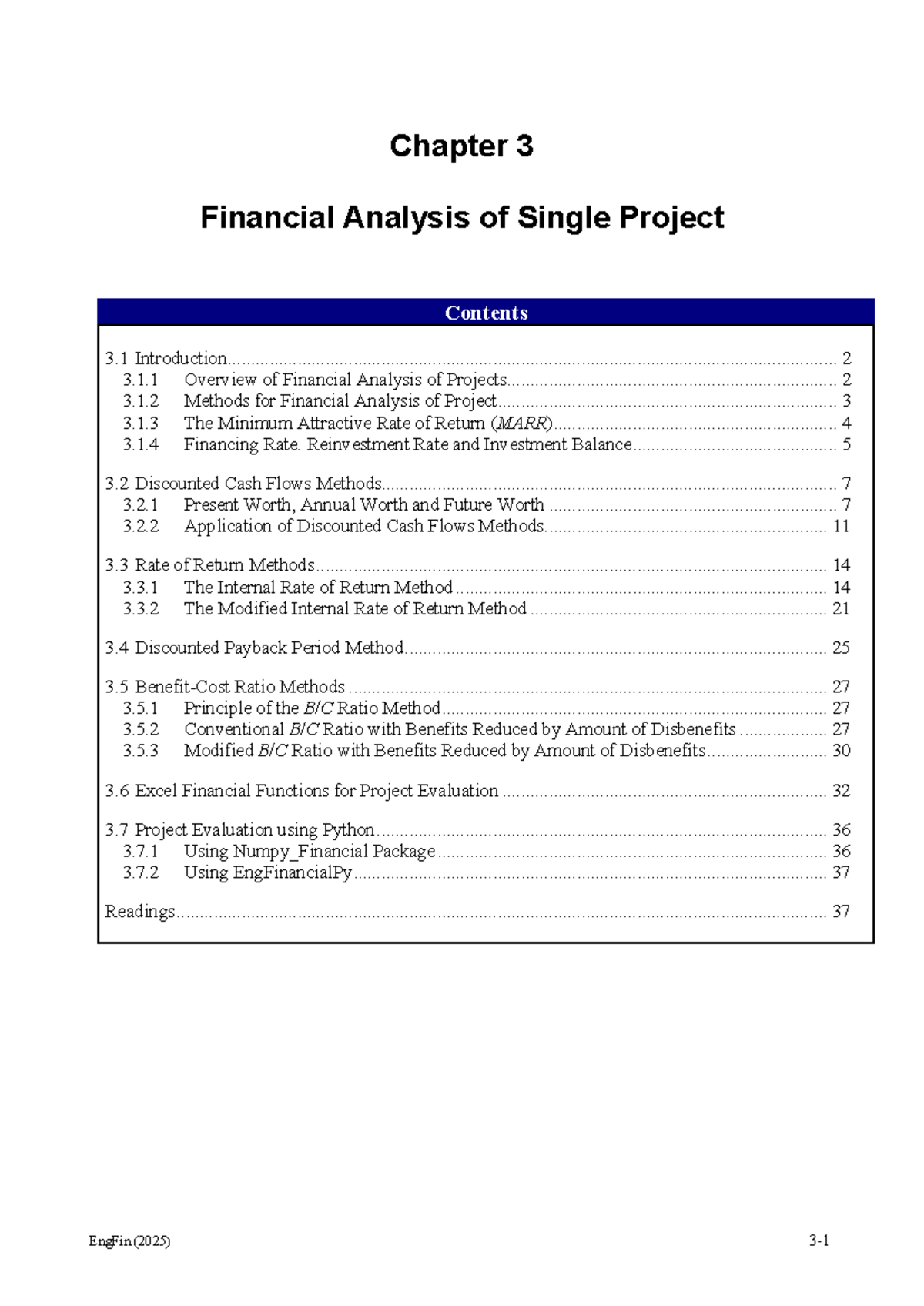Chapter 3 Financial Analysis of Single Project - Sem 2 Notes - Studocu