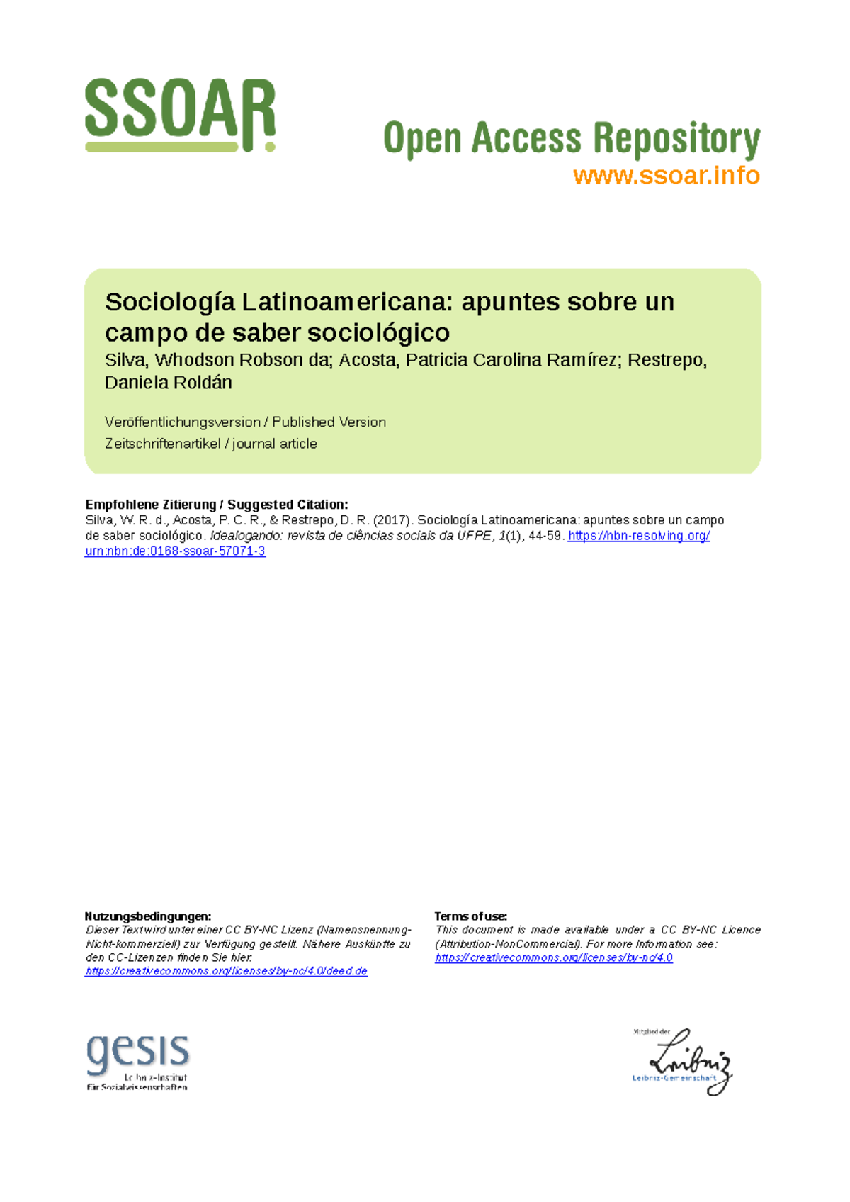 Sociología Latinoamericana: Reflexiones y Debates (SOC 2016.1) - Studocu