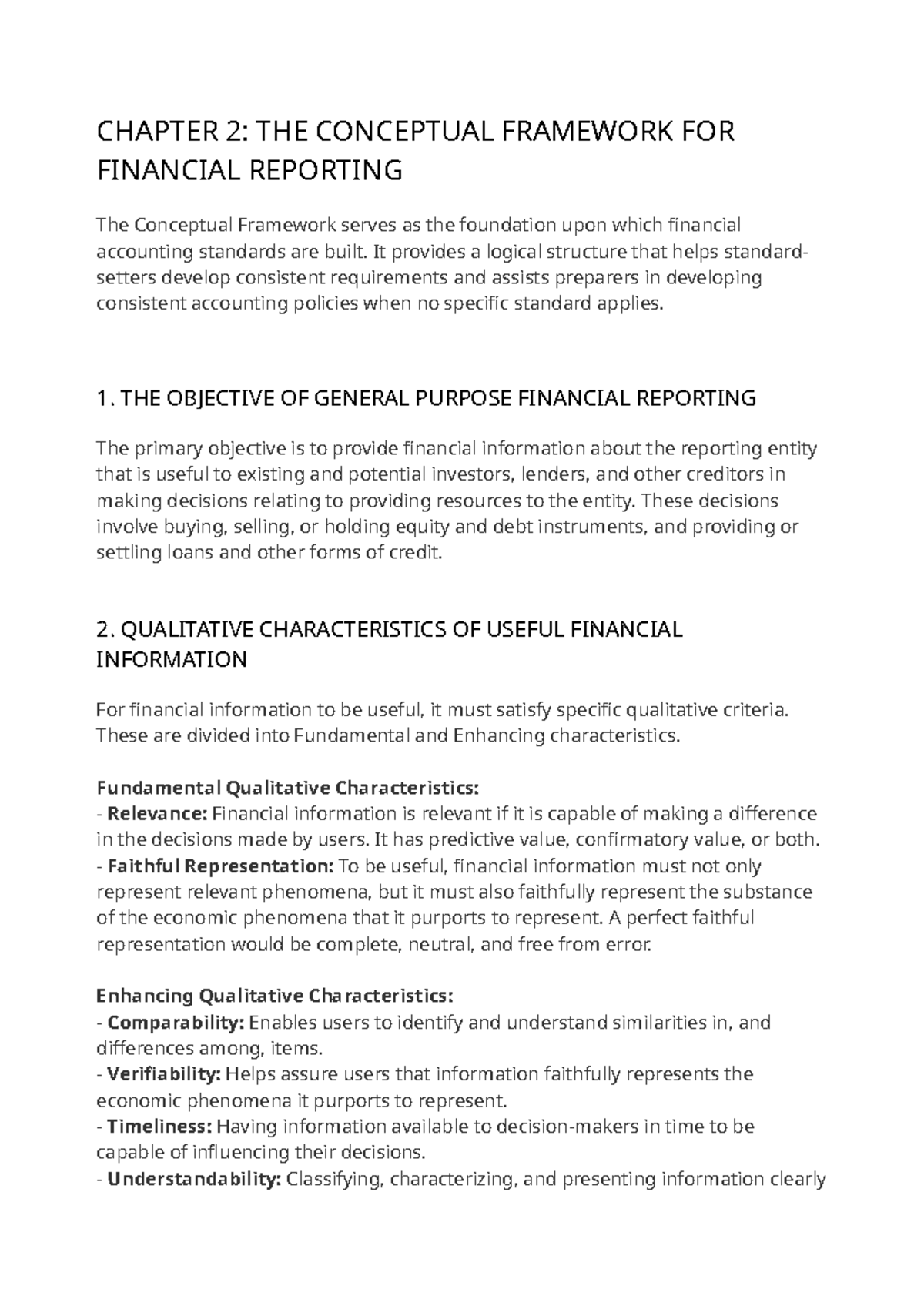 CHAPTER 2: CONCEPTUAL FRAMEWORK IN INTERMEDIATE FINANCIAL REPORTING ...