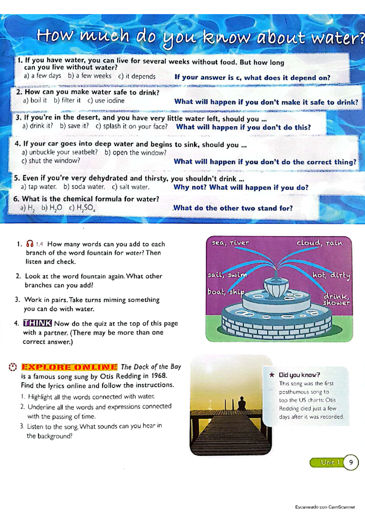 JETSREAM INTERMEDIATE LESSON1 - How much do you know about water? 1. If ...