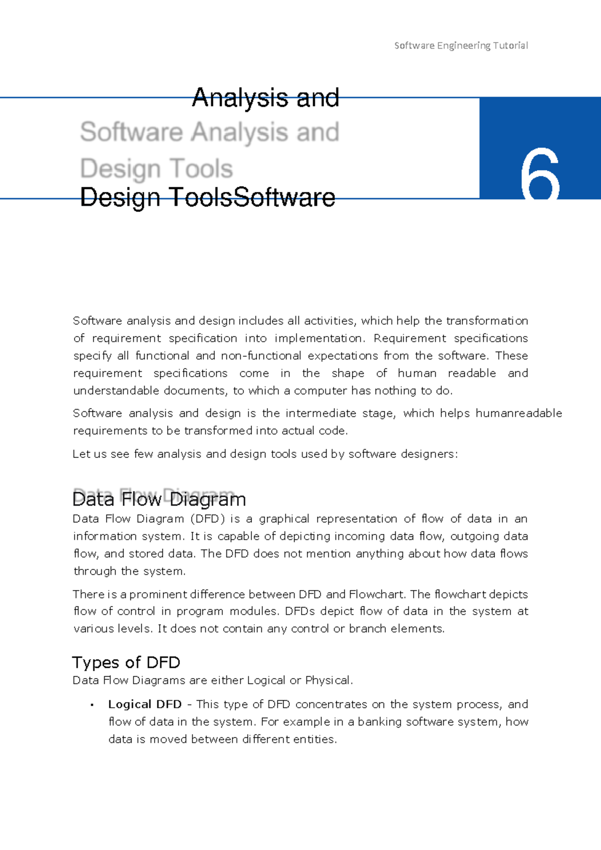 Software Analysis & Design Tools: Concepts & Techniques - Studocu