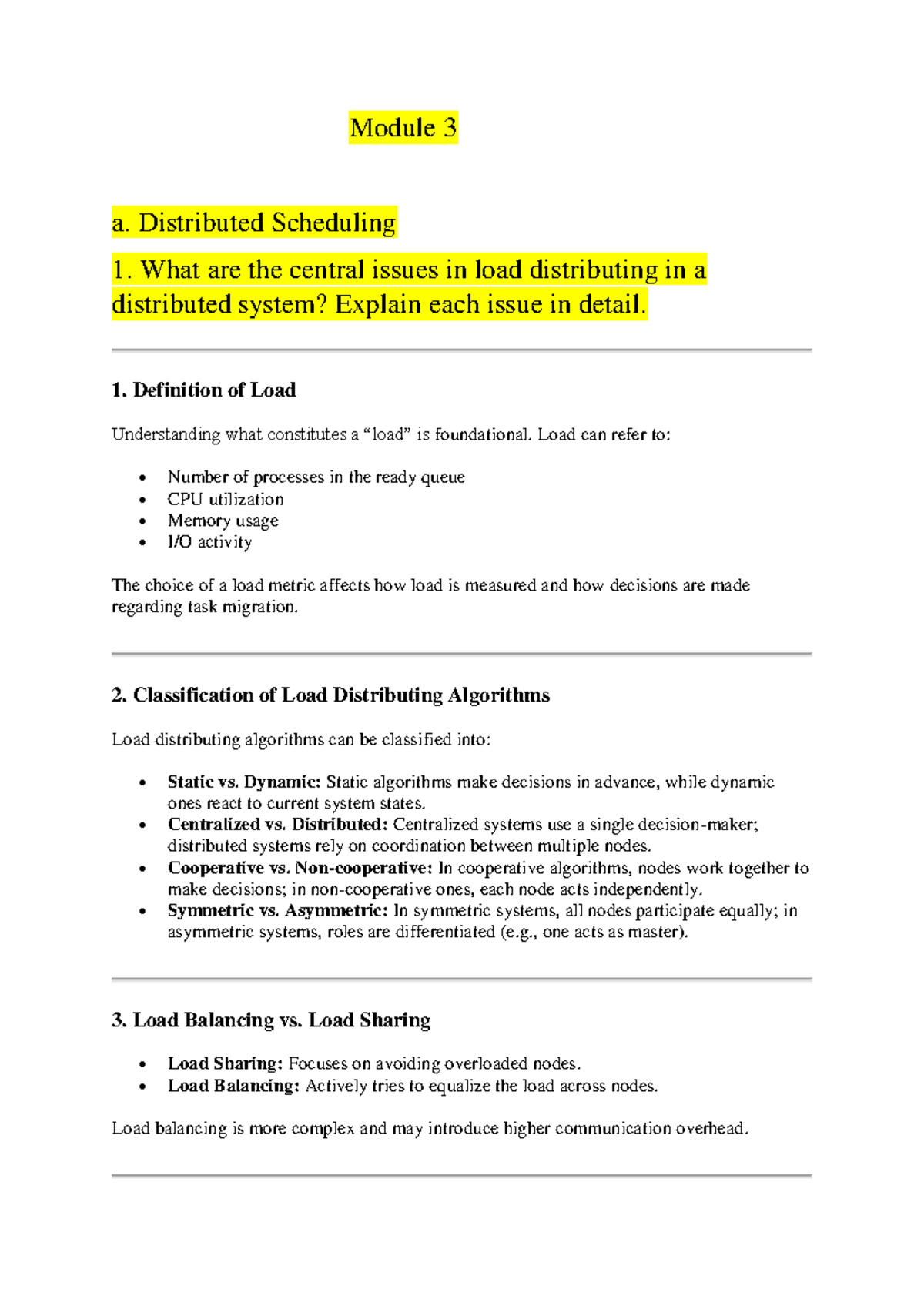 AOS Mod 3A: Load Distribution in Distributed Systems - Key Concepts and ...