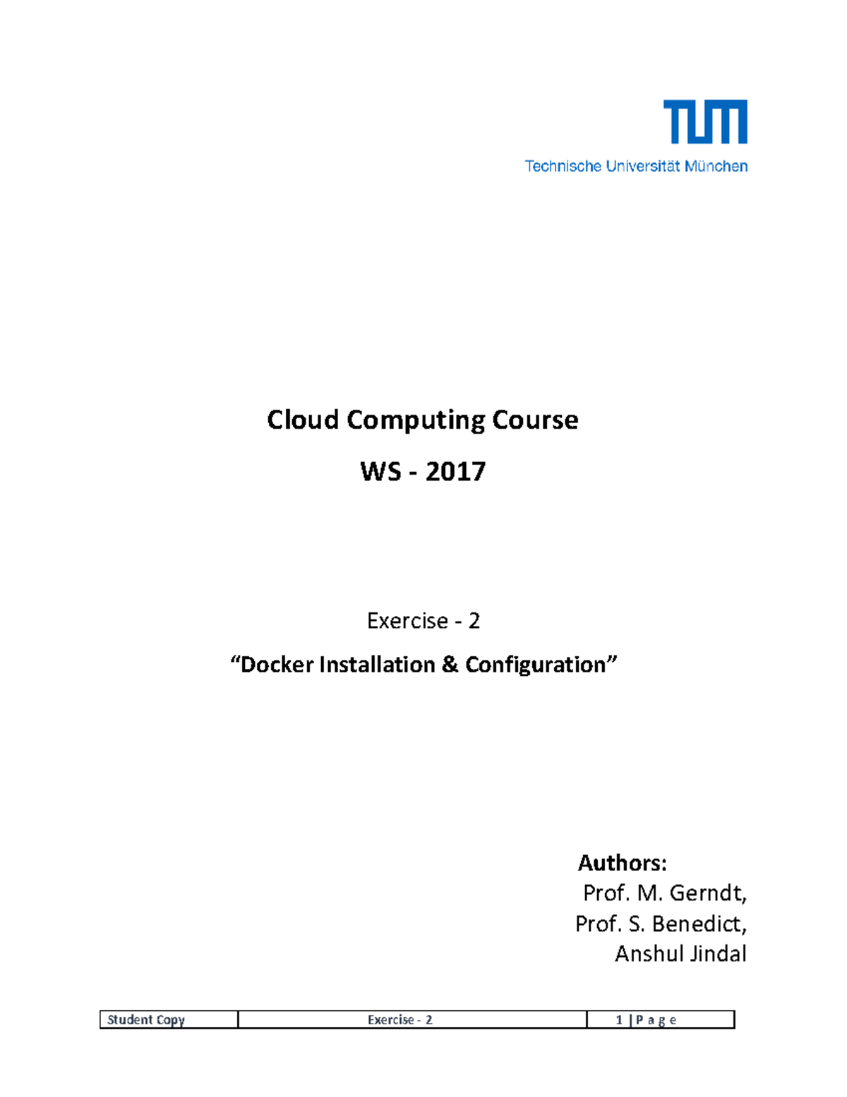 Docker Installation & Configuration: Exercise 2 - Cloud Computing ...