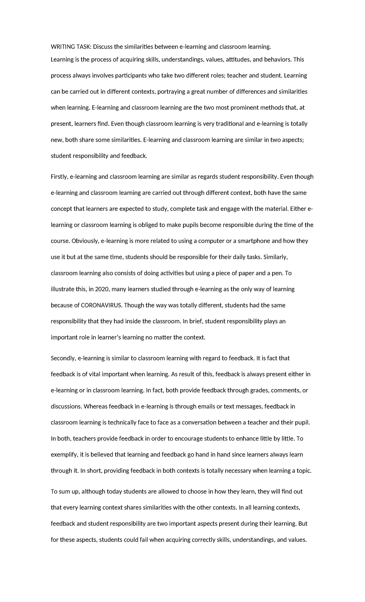 E-Learning vs Classroom Learning: Key Similarities Explored - Studocu