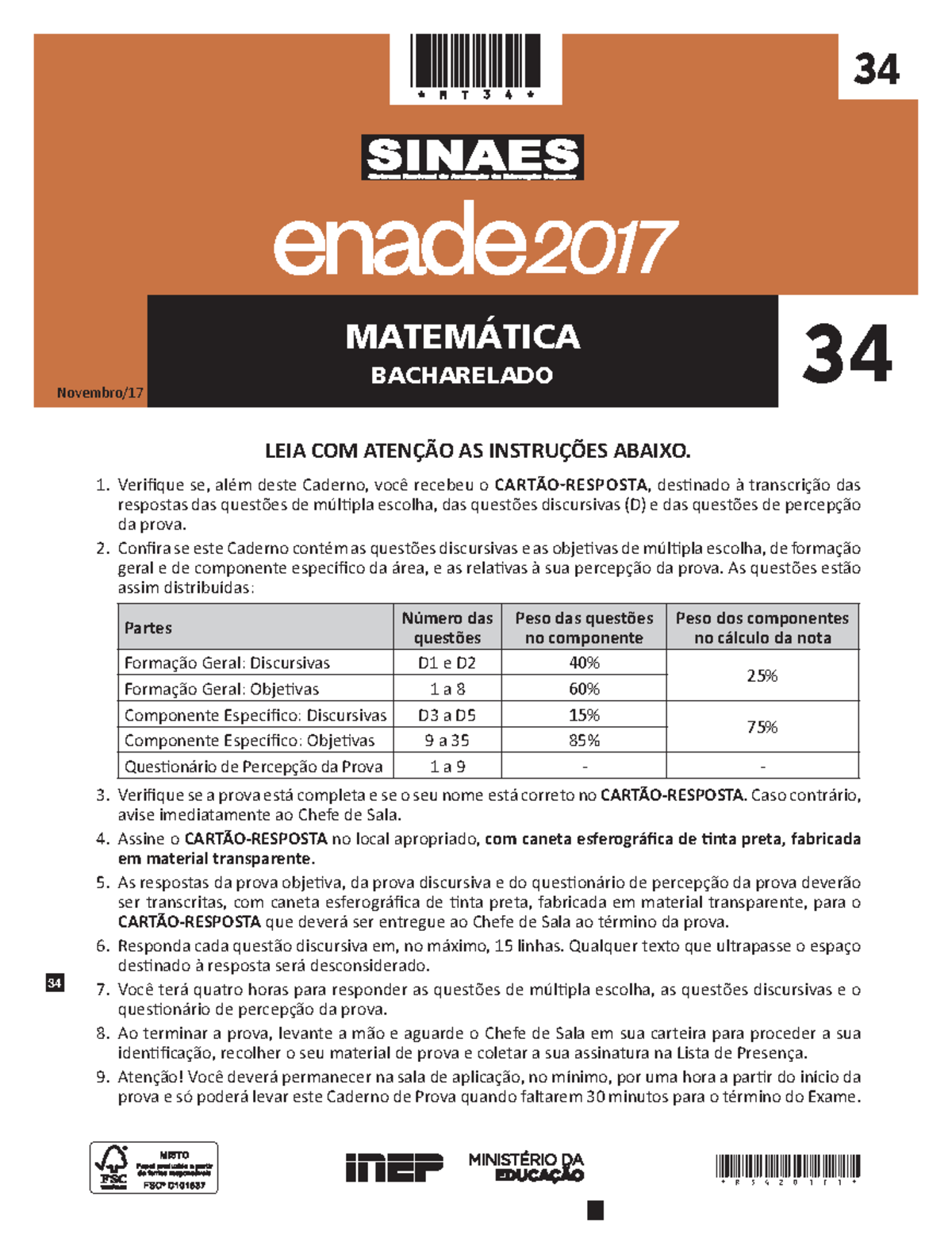 Matemática Bacharel R3420171 - Questões Discursivas e Anotações - Studocu