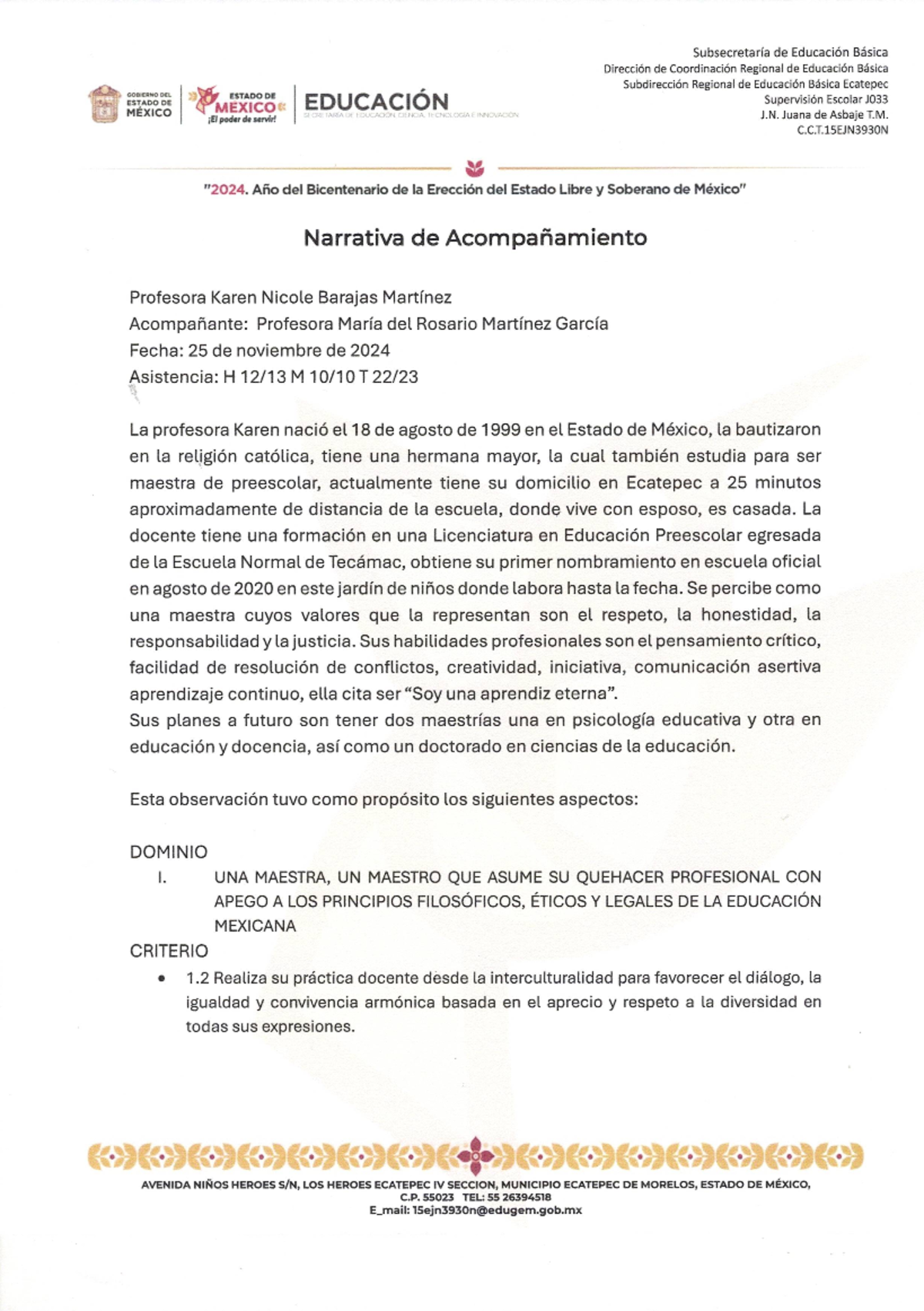 Narrativa Profa. Karen - Subsecretaría de Educación Básica Dirección de ...