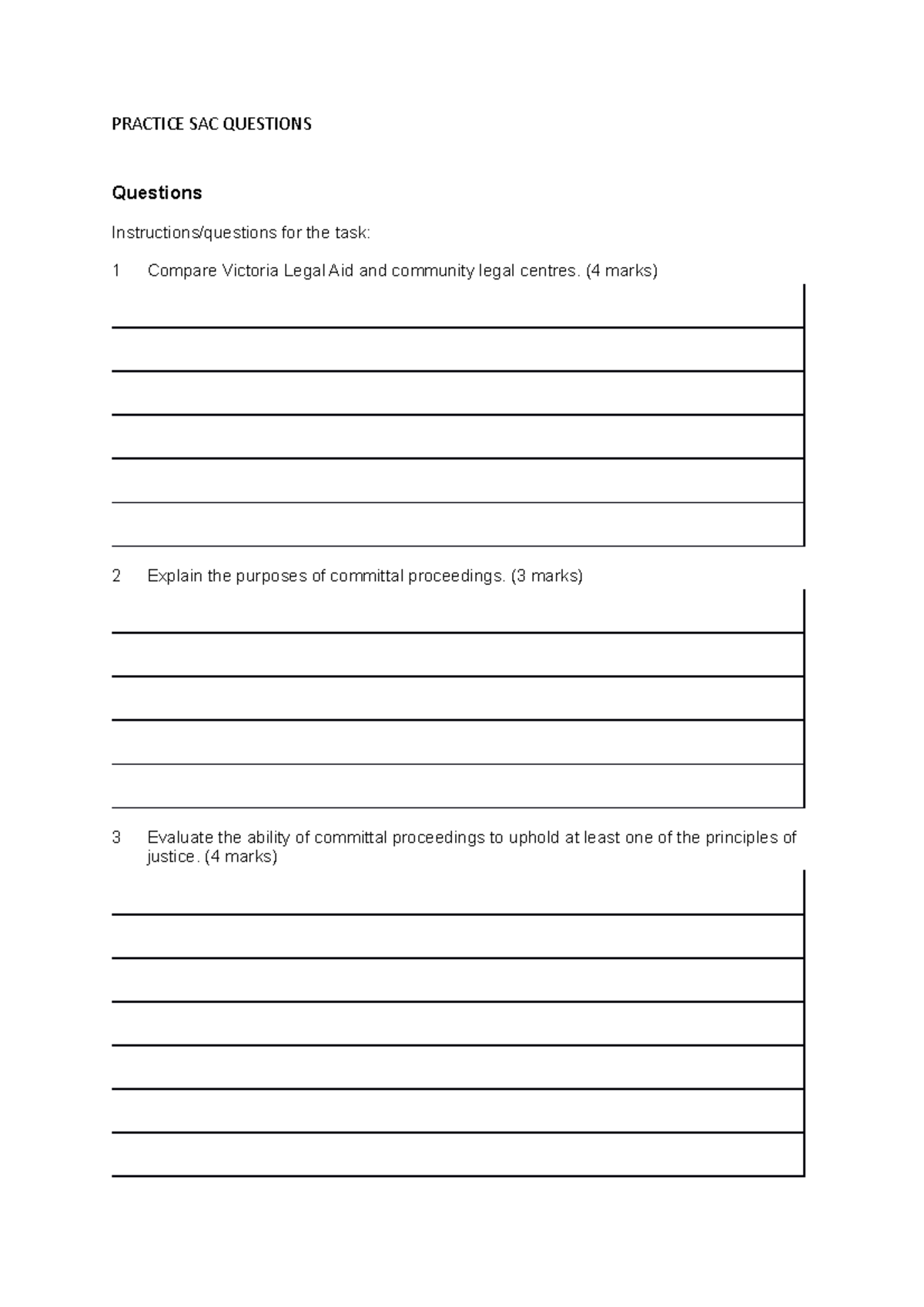 Unit 3 O1B Practice SAC Questions - PRACTICE SAC QUESTIONS Questions ...