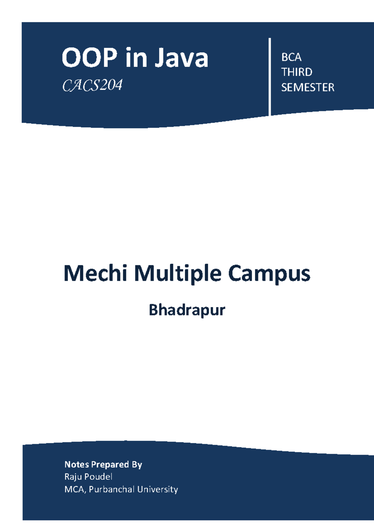 Complete Note - Note. - Mechi Multiple Campus Bhadrapur OOP in Java BCA ...