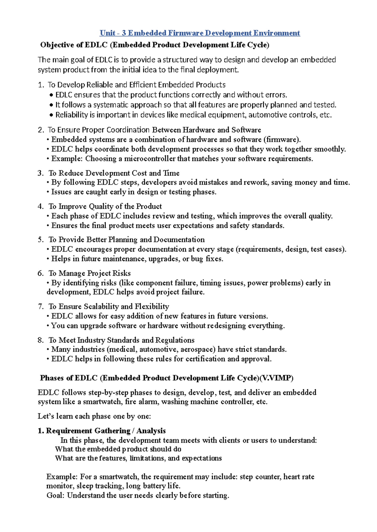 Unit 3: Embedded Firmware Development Environment Overview - Studocu