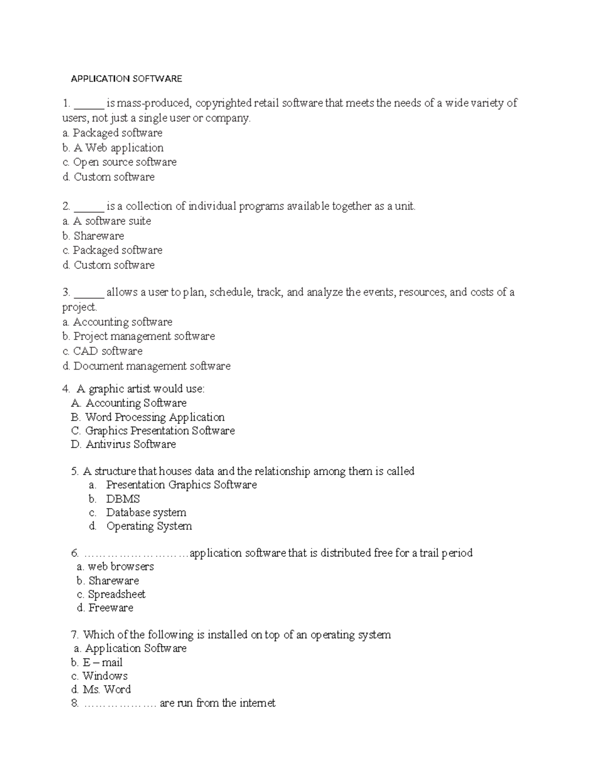 Lesson 8 Quiz - Application Software Concepts - Studocu