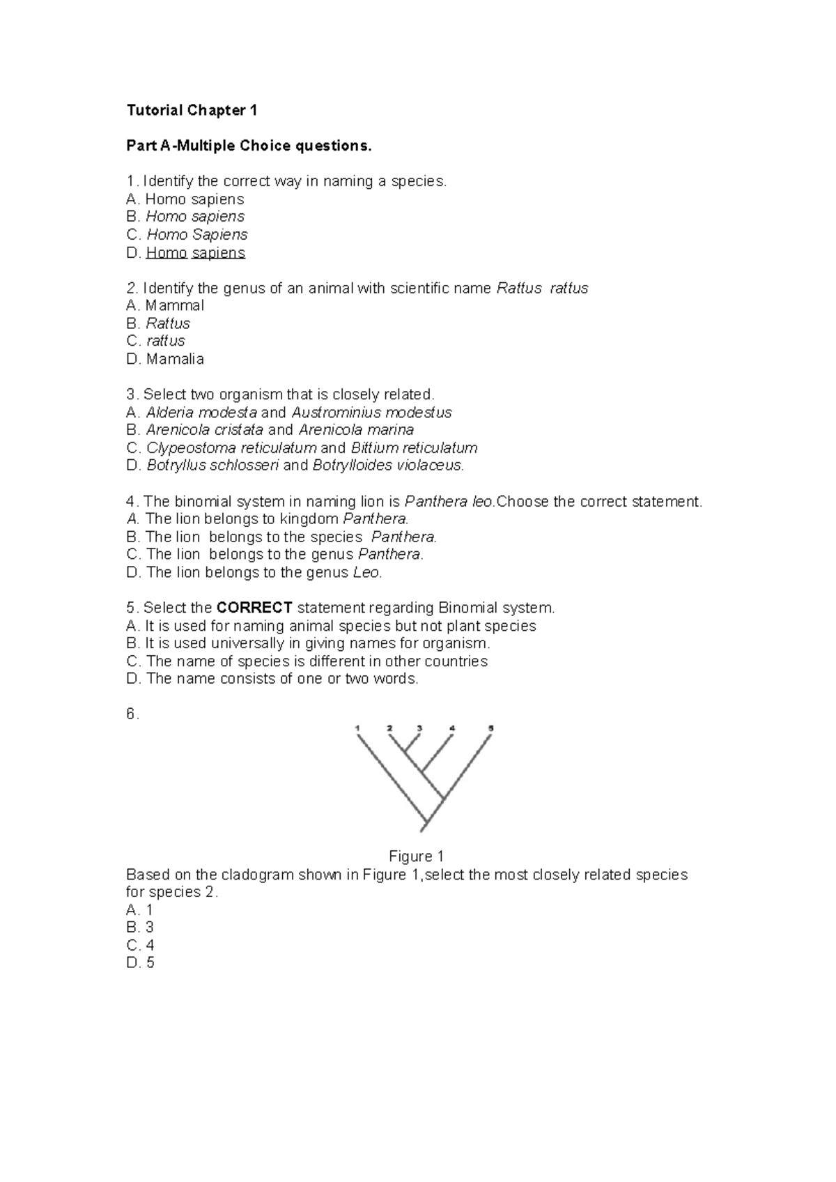 Tutorial Chapter 1 - lecturer answer notes with question - Tutorial ...