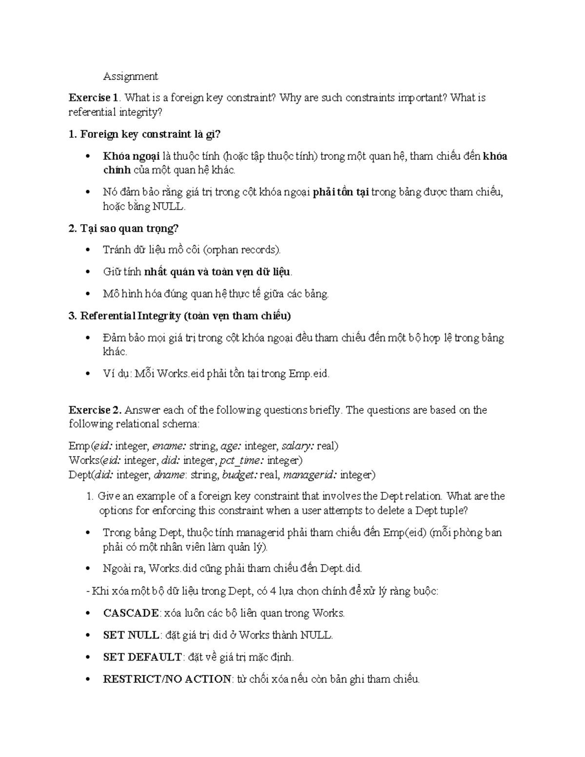 Assignment Ch02: Foreign Key Constraints and Referential Integrity ...