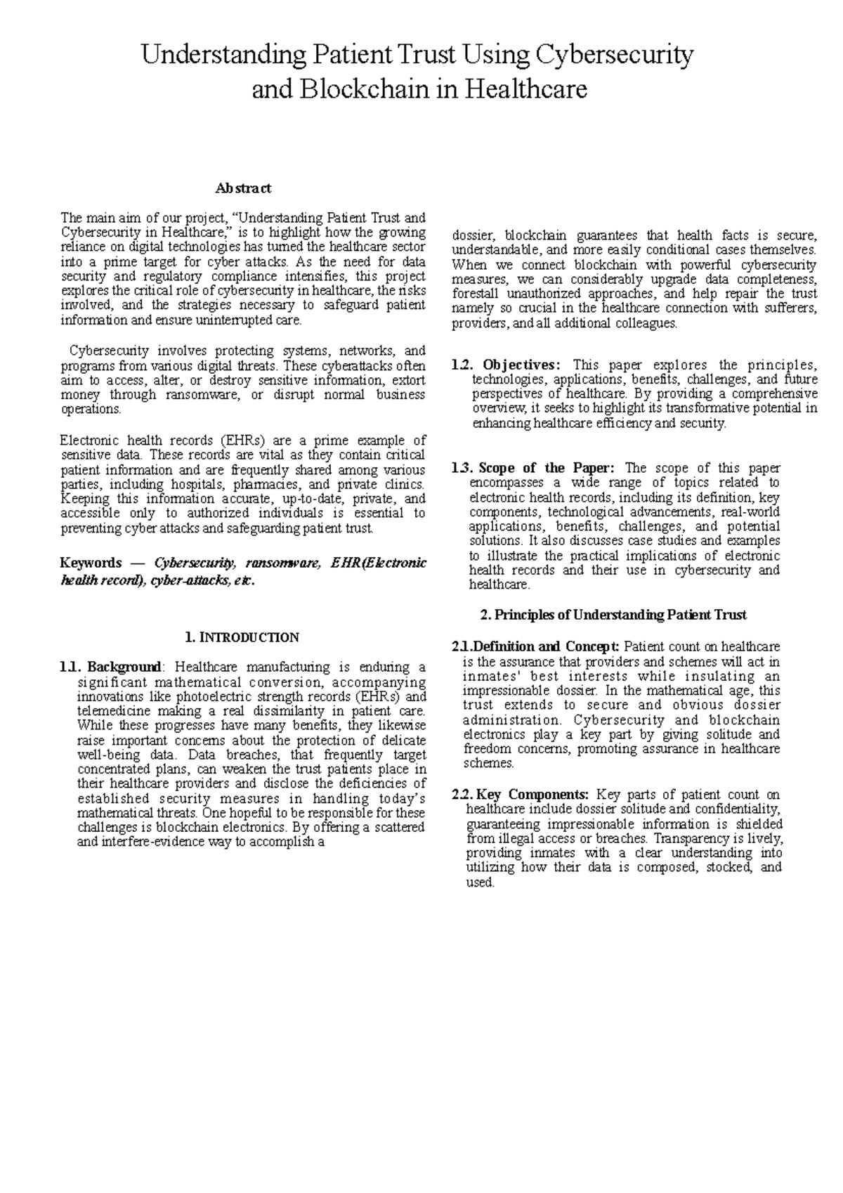 Research Paper 2 - Project Report - Understanding Patient Trust Using ...