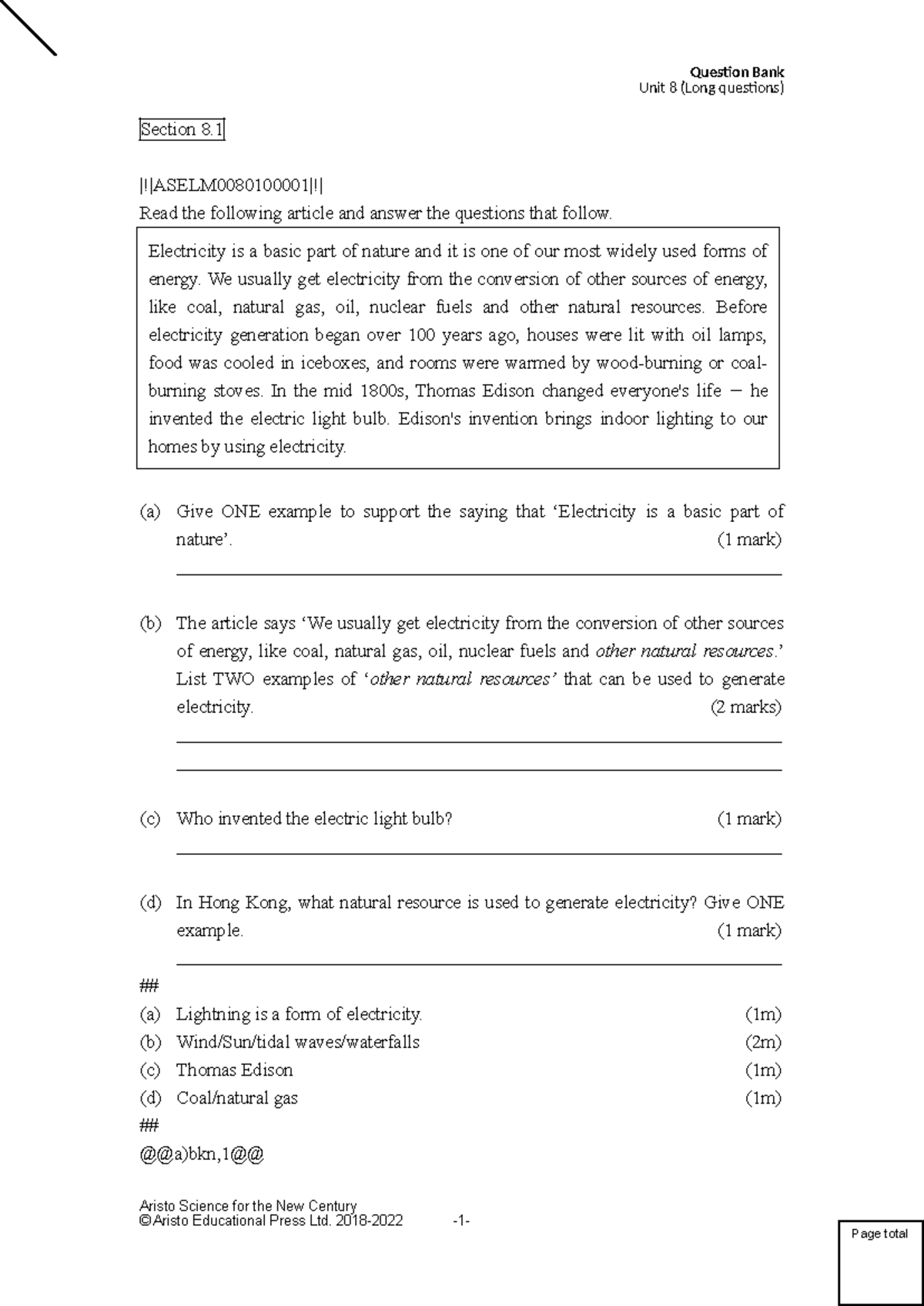 Question Bank Unit 8 (Long Questions) for S2 Students (2018-2022) - Studocu