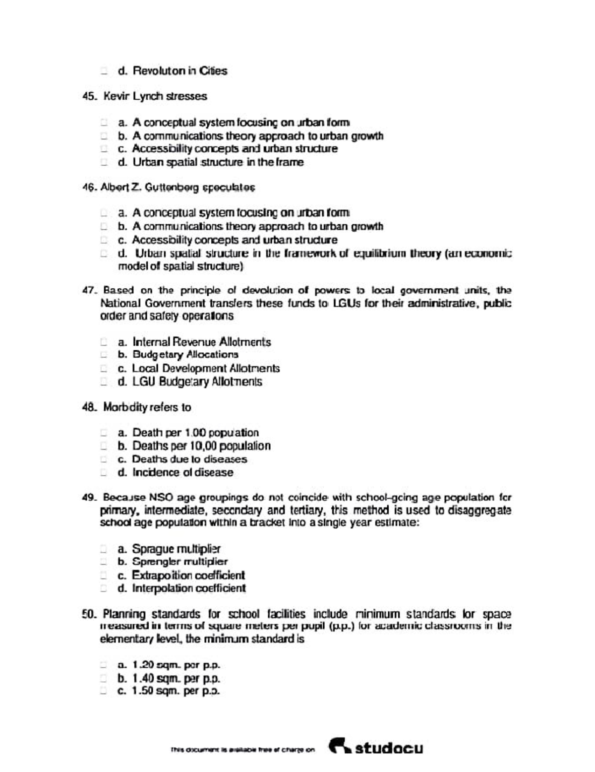 MATH322 Final Exam Study Notes on Urban Planning and Growth - Studocu