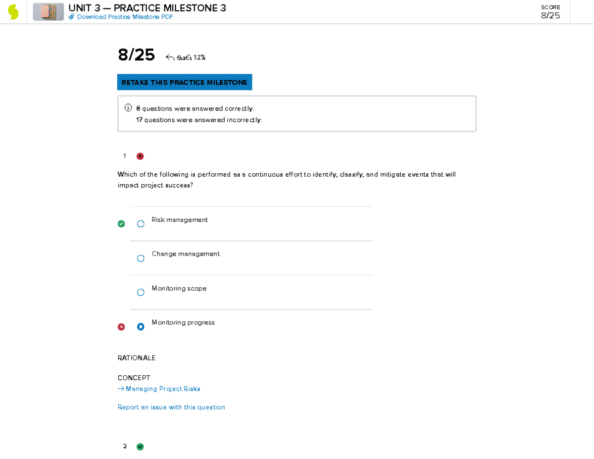 Sophia PM Practice Milestone 3-13: Managing Project Risks and ...