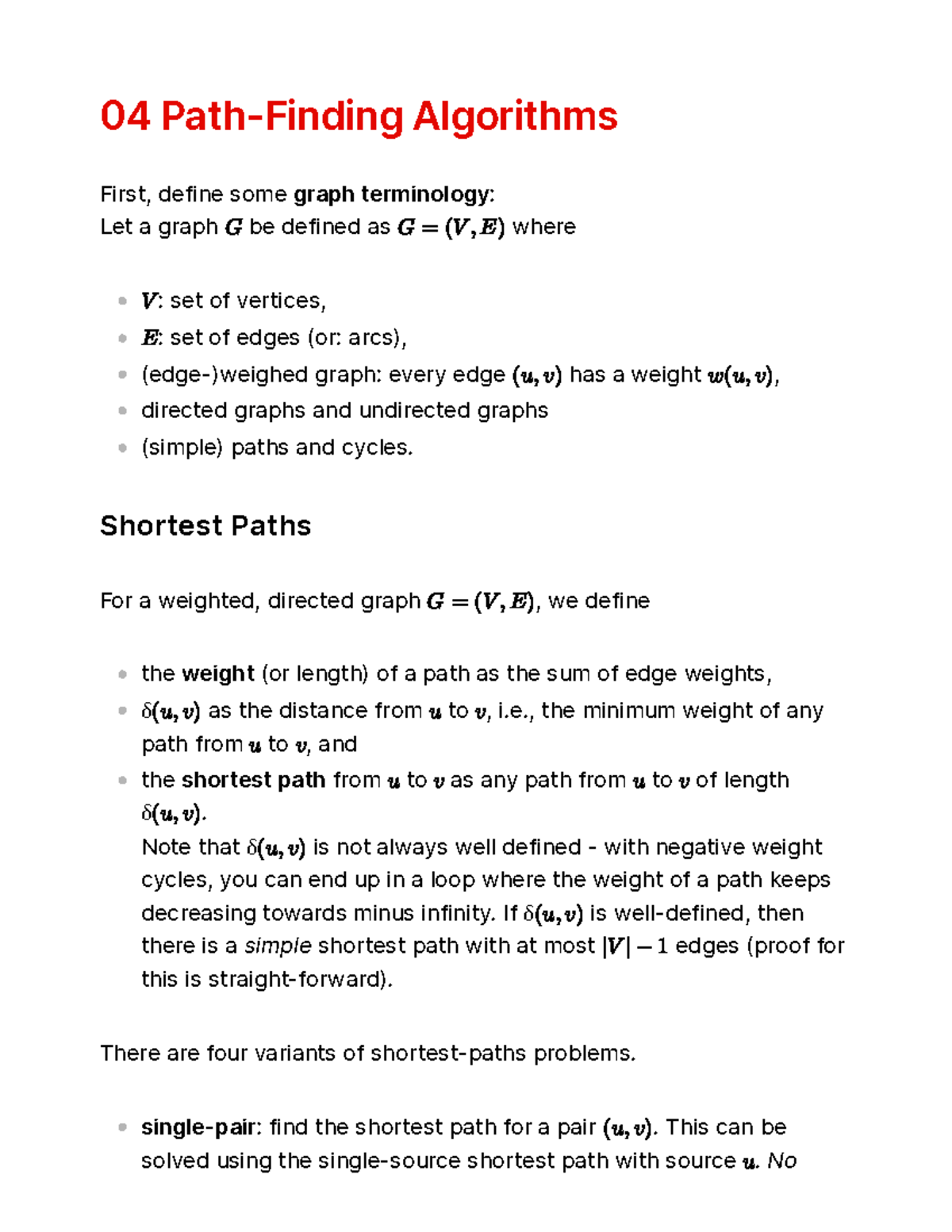 04 Path-Finding Algorithms: Shortest Paths & SSSP Techniques - Studeersnel