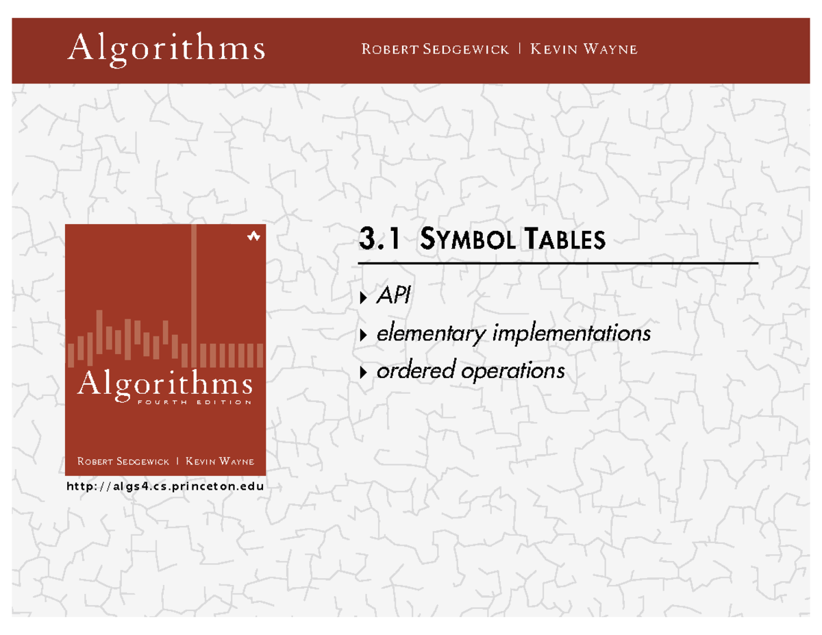 3 Symbol Tables: Core Concepts and Java Implementations - Studocu