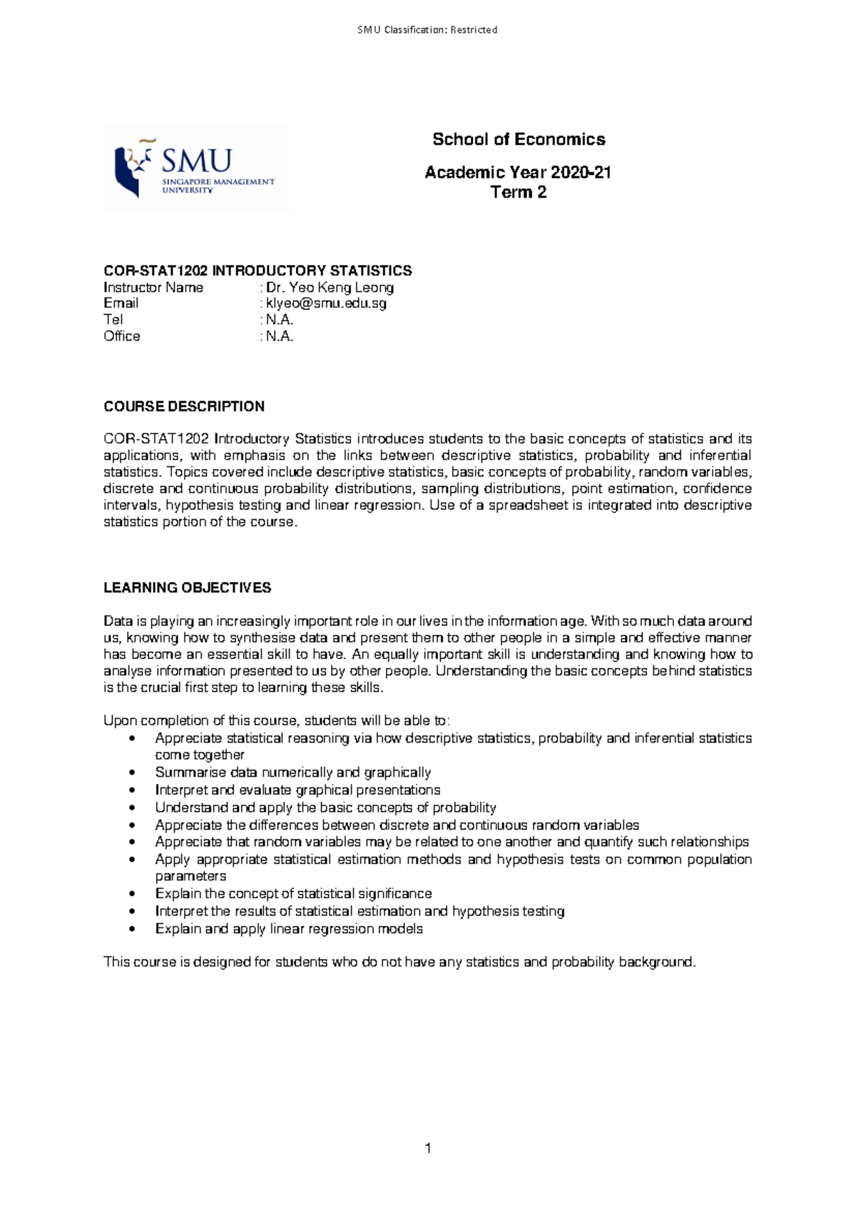 COR-STAT1202 Introductory Statistics Course Outline for Term 2 - Studocu